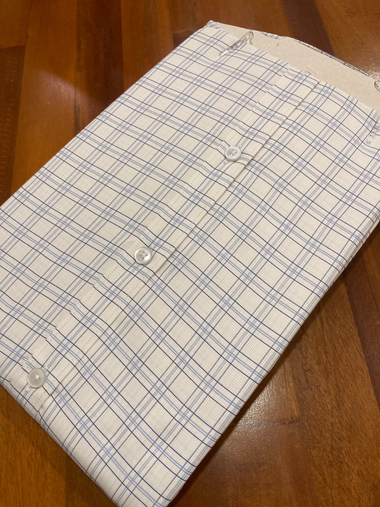 Pure Cotton White Checkered Shirt (38 FS)