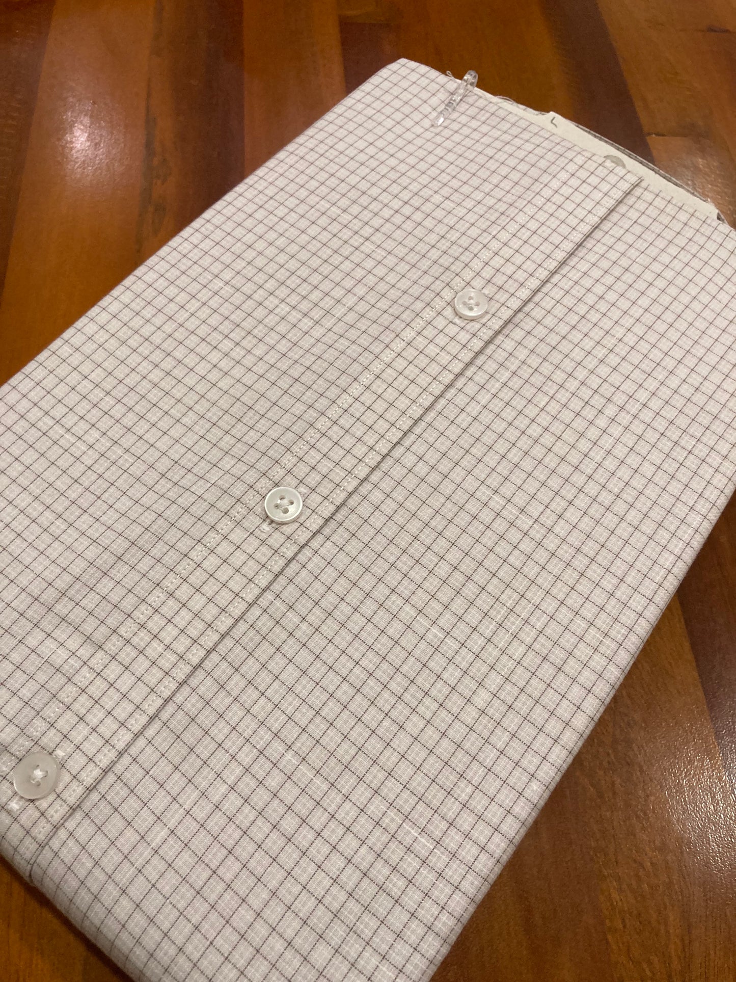 Pure Cotton Off White Checkered Shirt (38 FS)