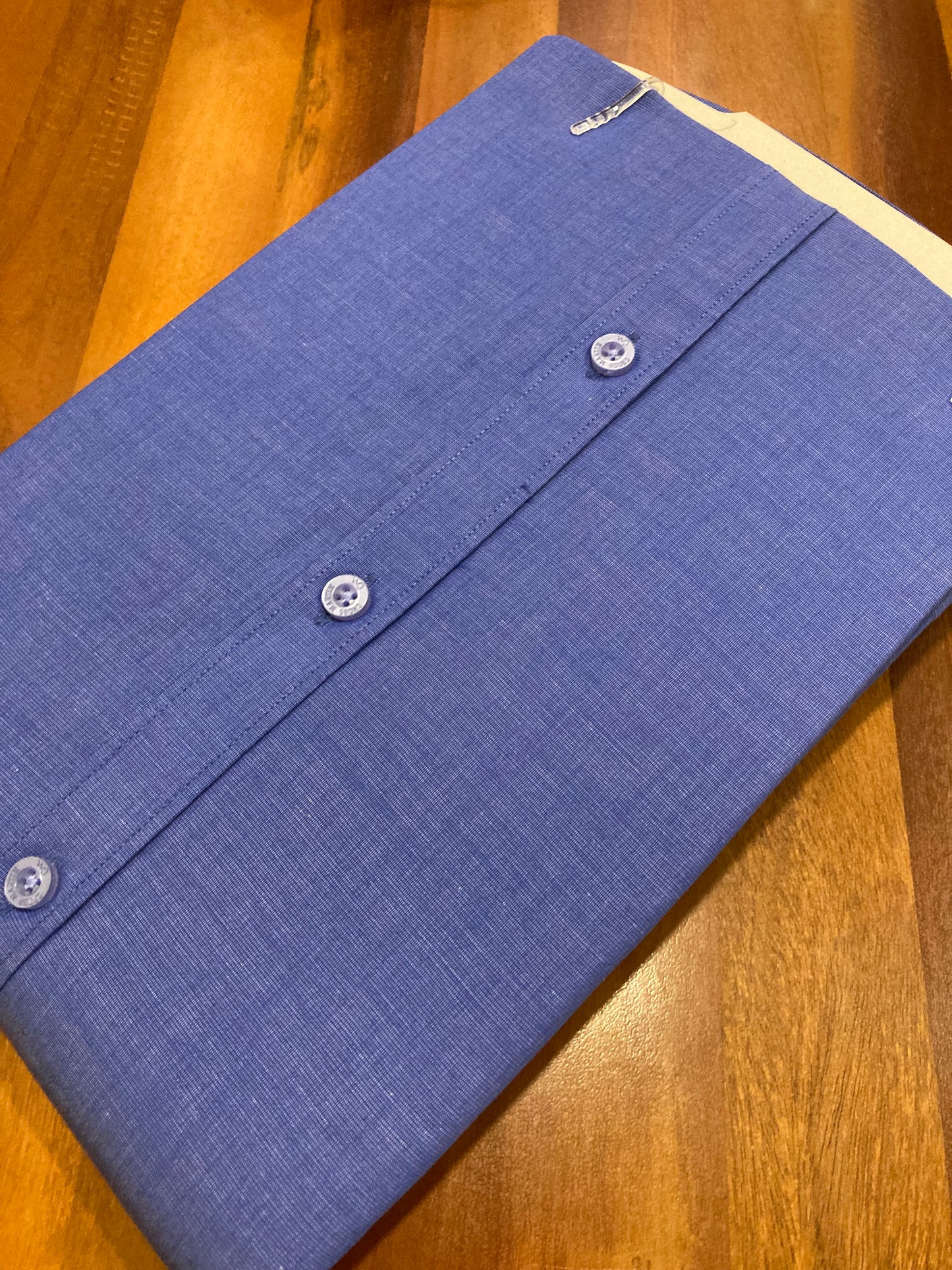 Pure Cotton Blue Solid Shirt (38 FS)