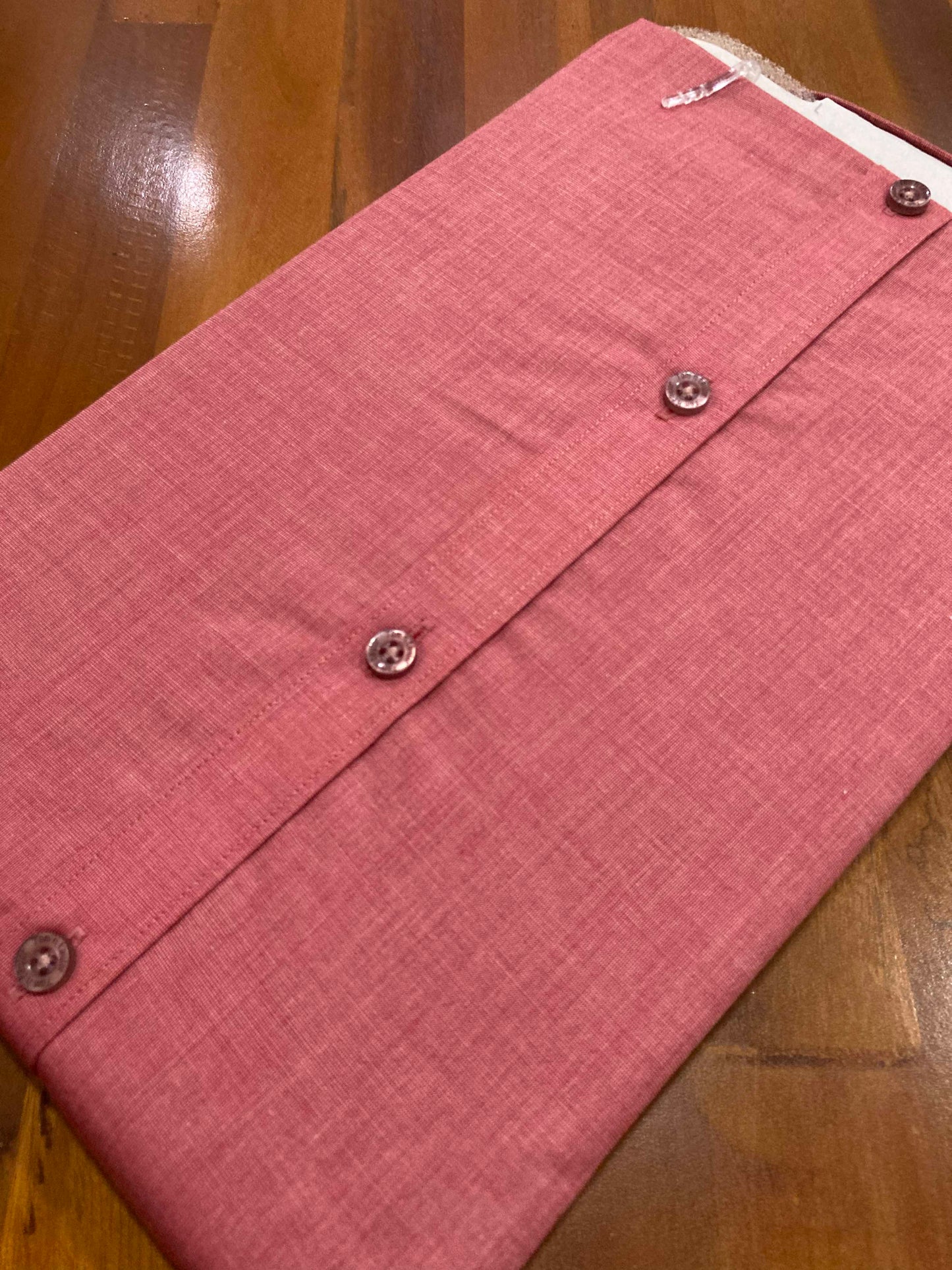 Pure Cotton Pastel Red Solid Shirt (40 FS)