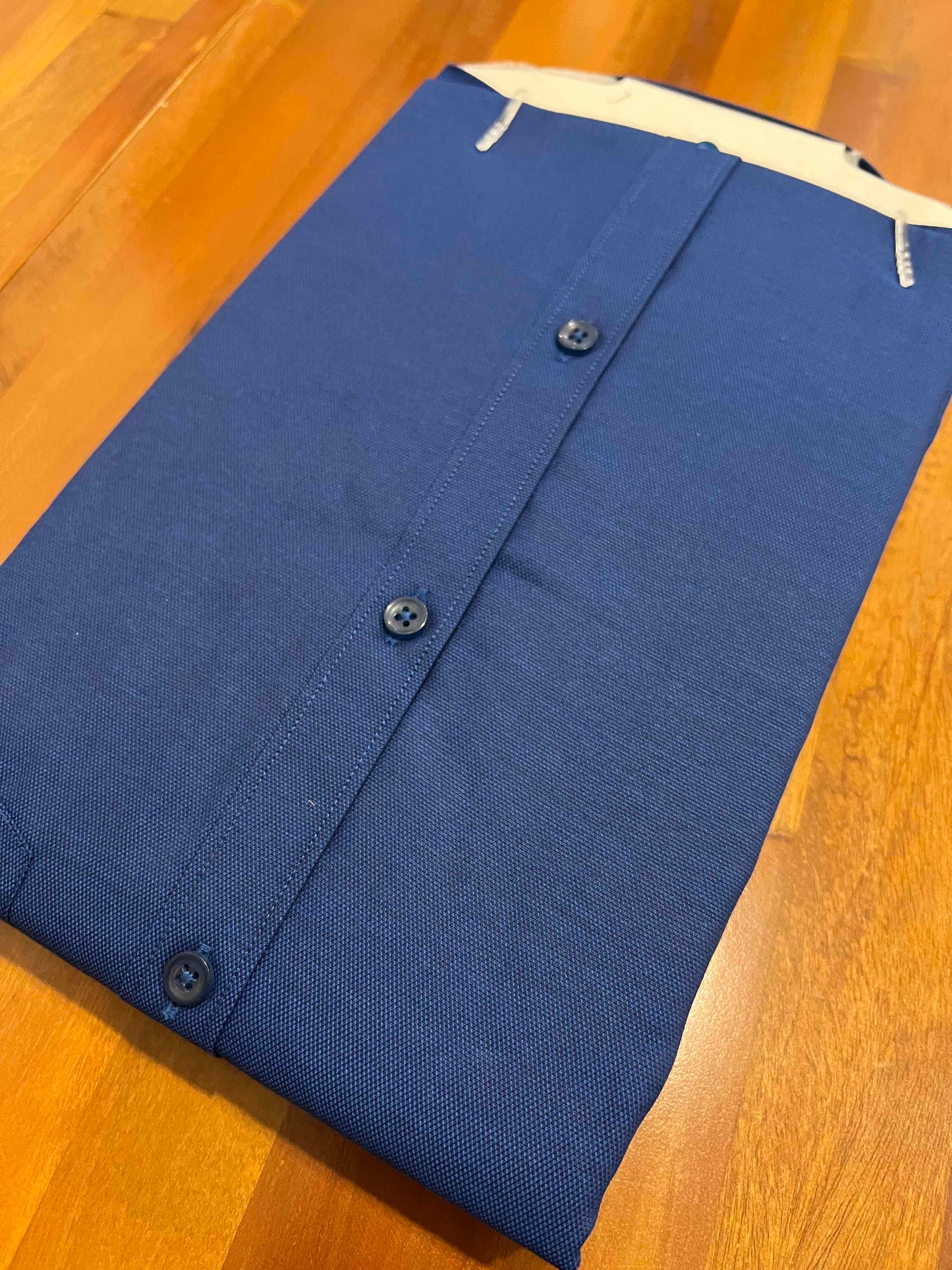 Pure Cotton Dark Blue Solid Shirt (40 HS)