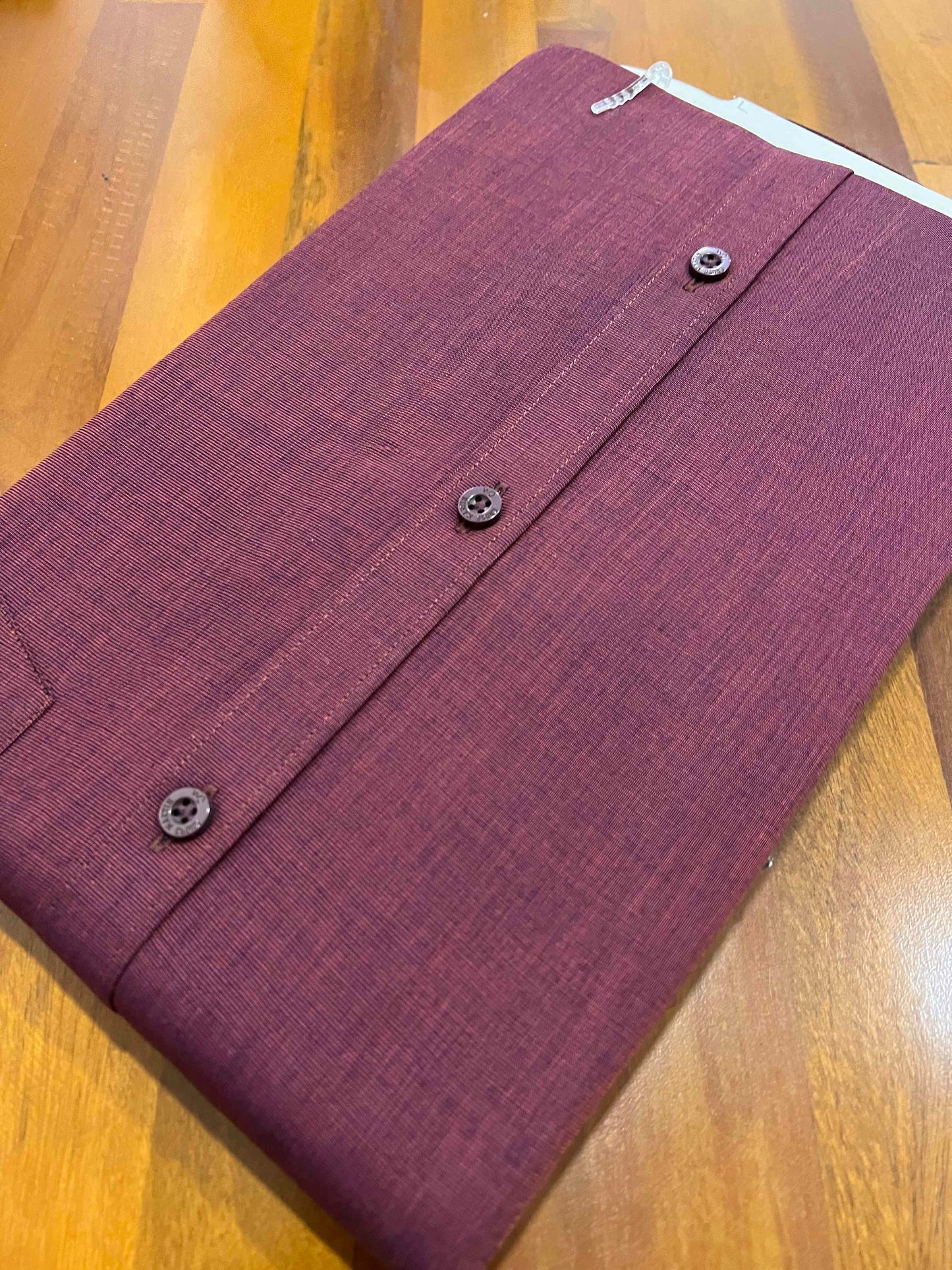 Pure Cotton Purple Solid Shirt (40 HS)