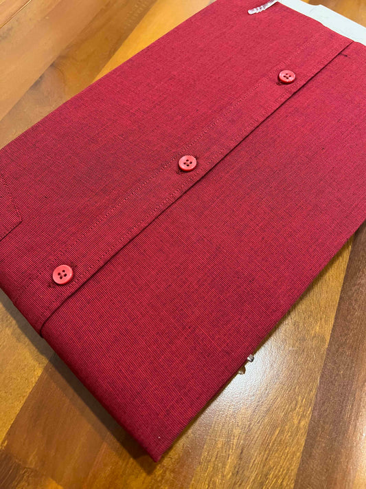 Pure Cotton Maroon Solid Shirt (40 HS)