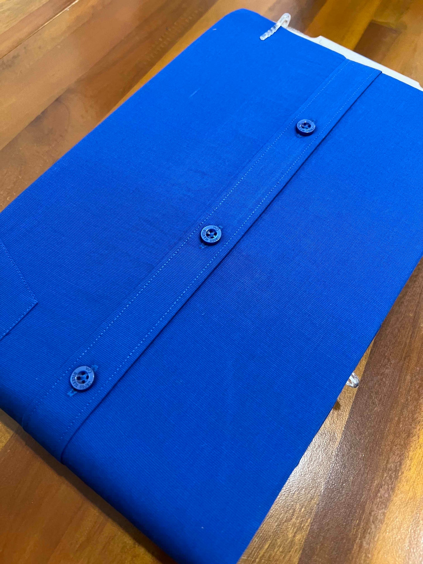 Pure Cotton Blue Solid Shirt (40 HS)