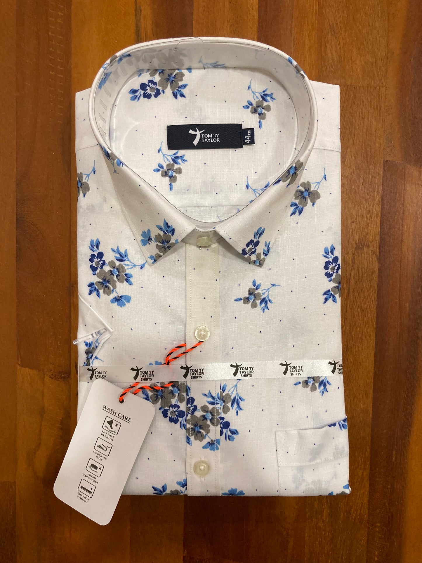 Pure Cotton White Floral Printed Shirt (44 HS)