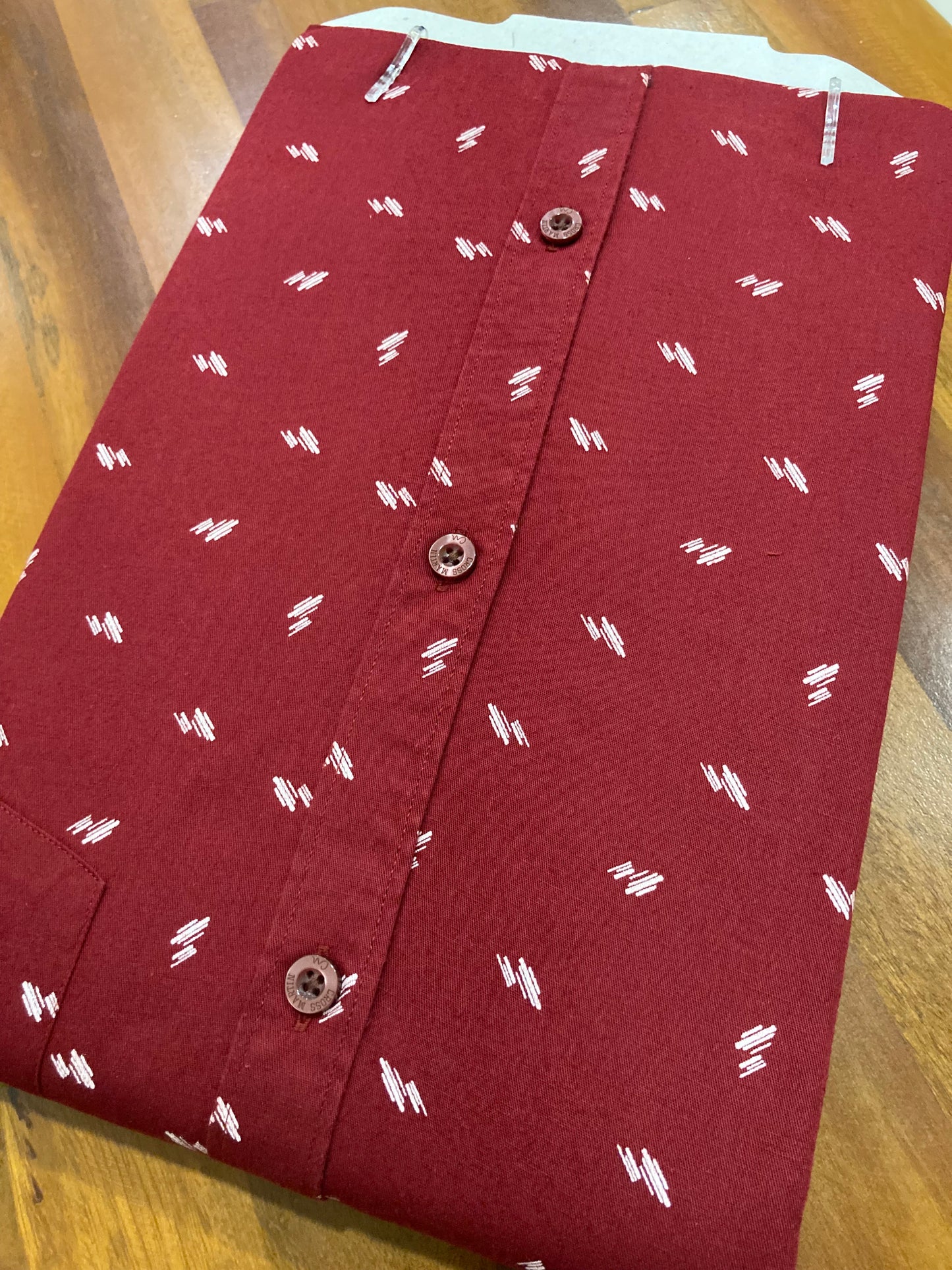 Pure Cotton Red Printed Shirt (44 HS)