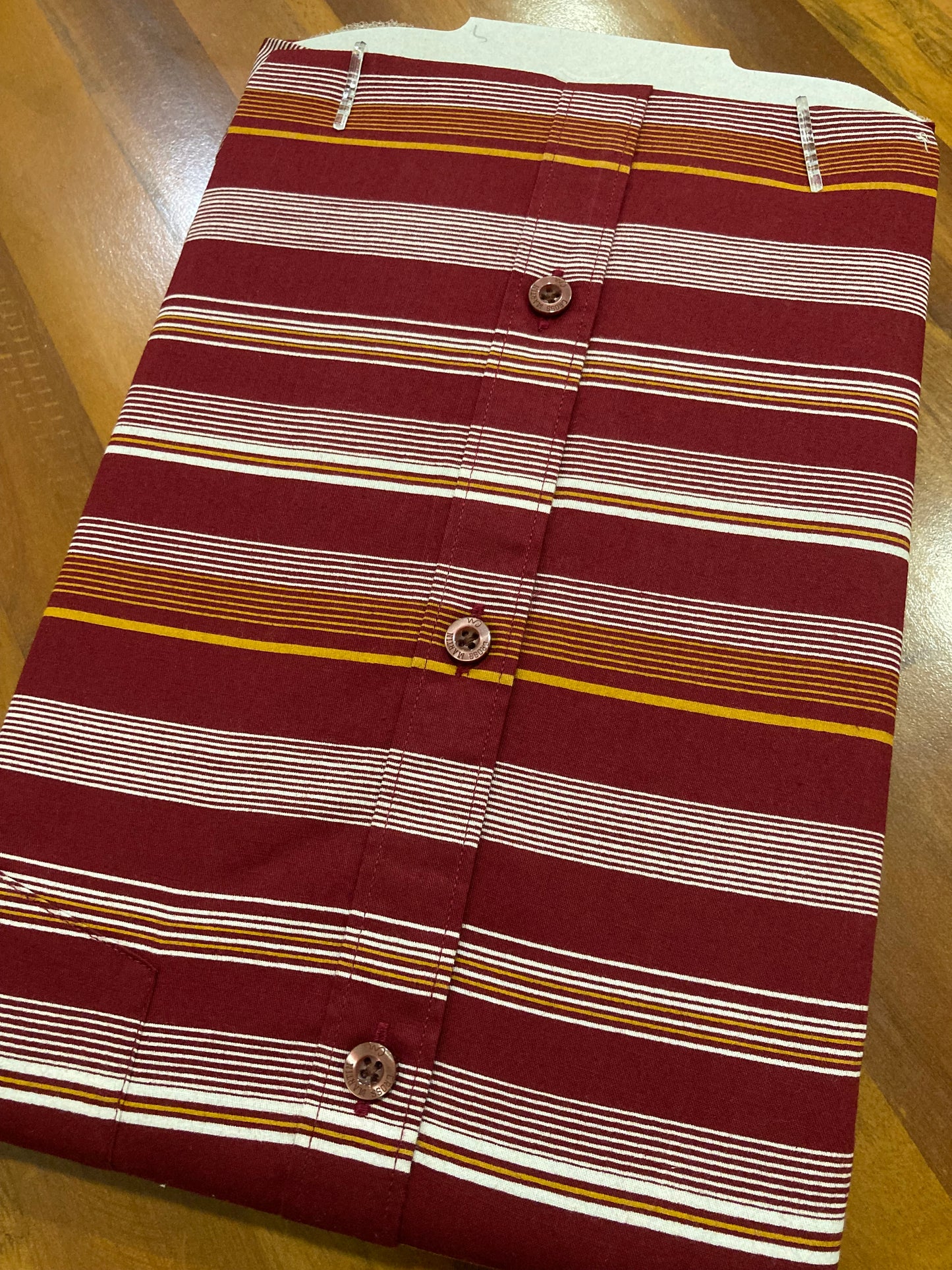 Pure Cotton Red Striped Shirt (44 HS)