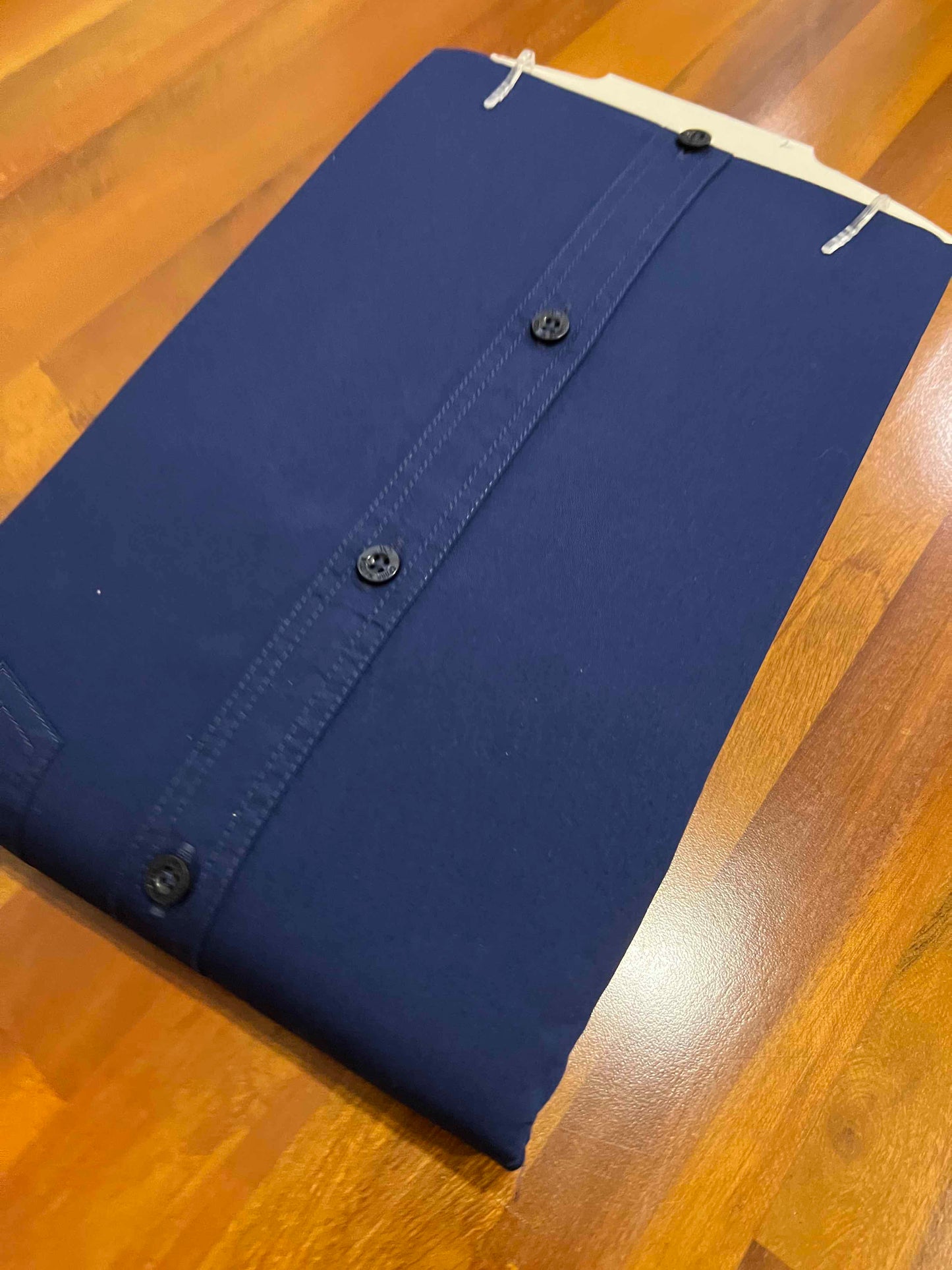 Pure Cotton Dark Blue Solid Shirt (40 FS)