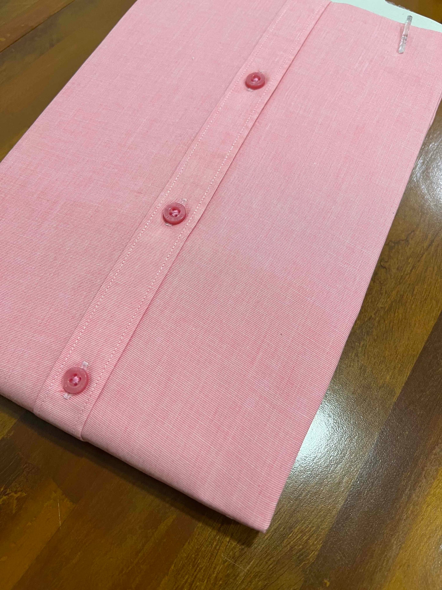 Pure Cotton Pink Solid Shirt (40 FS)