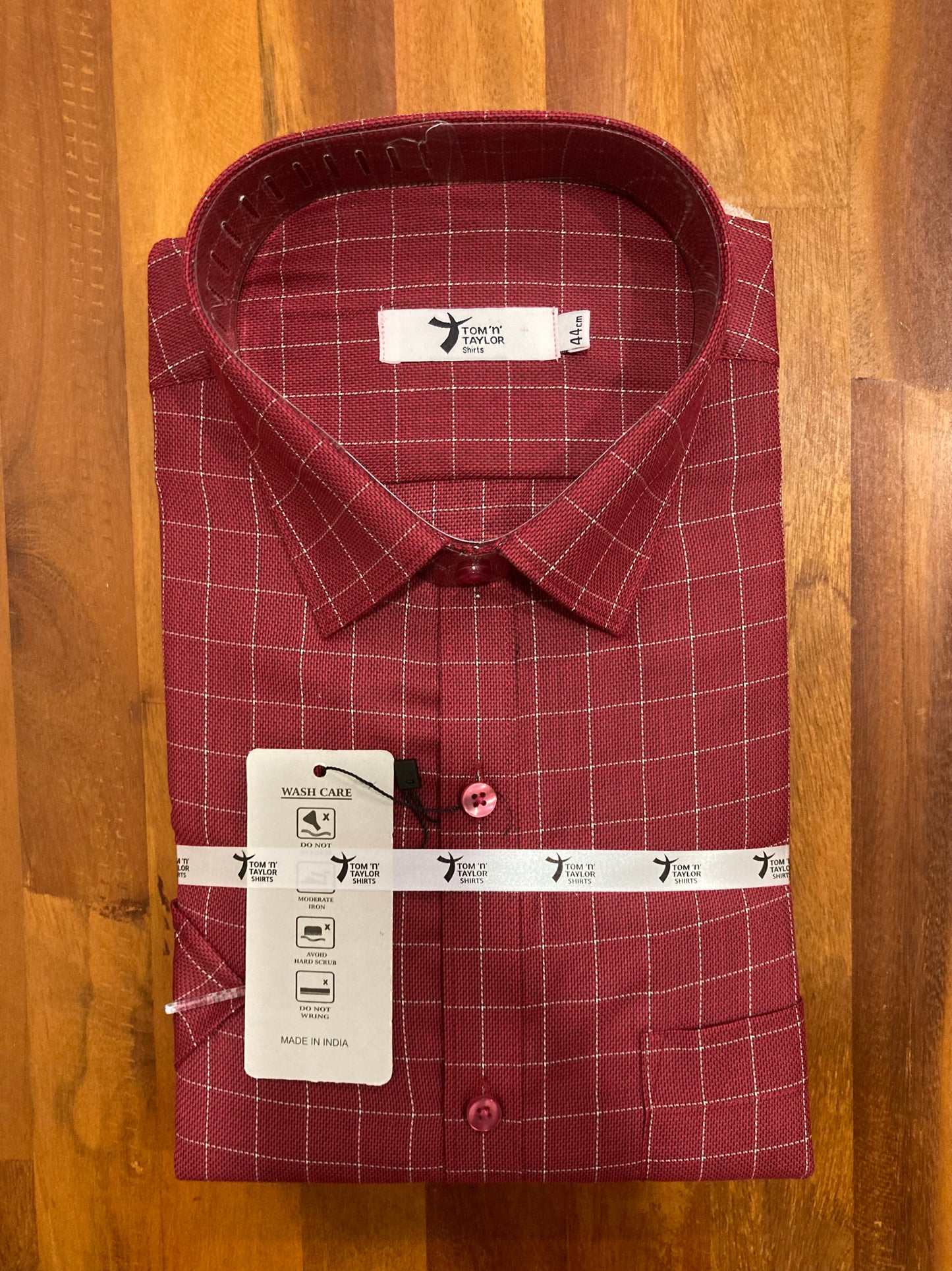 Pure Cotton Red Checkered Shirt (44 HS)