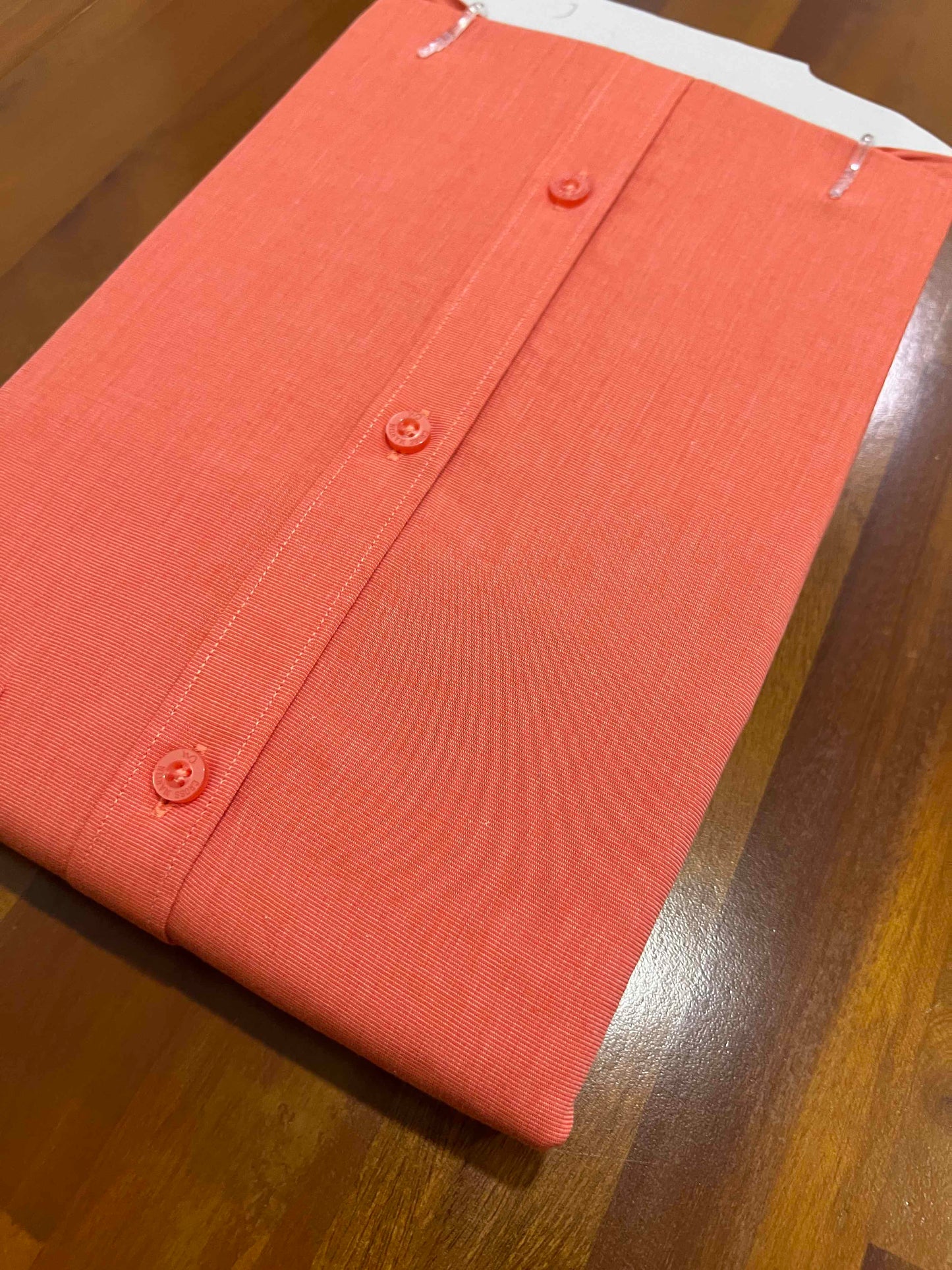 Pure Cotton Light Orange Solid Shirt (40 FS)