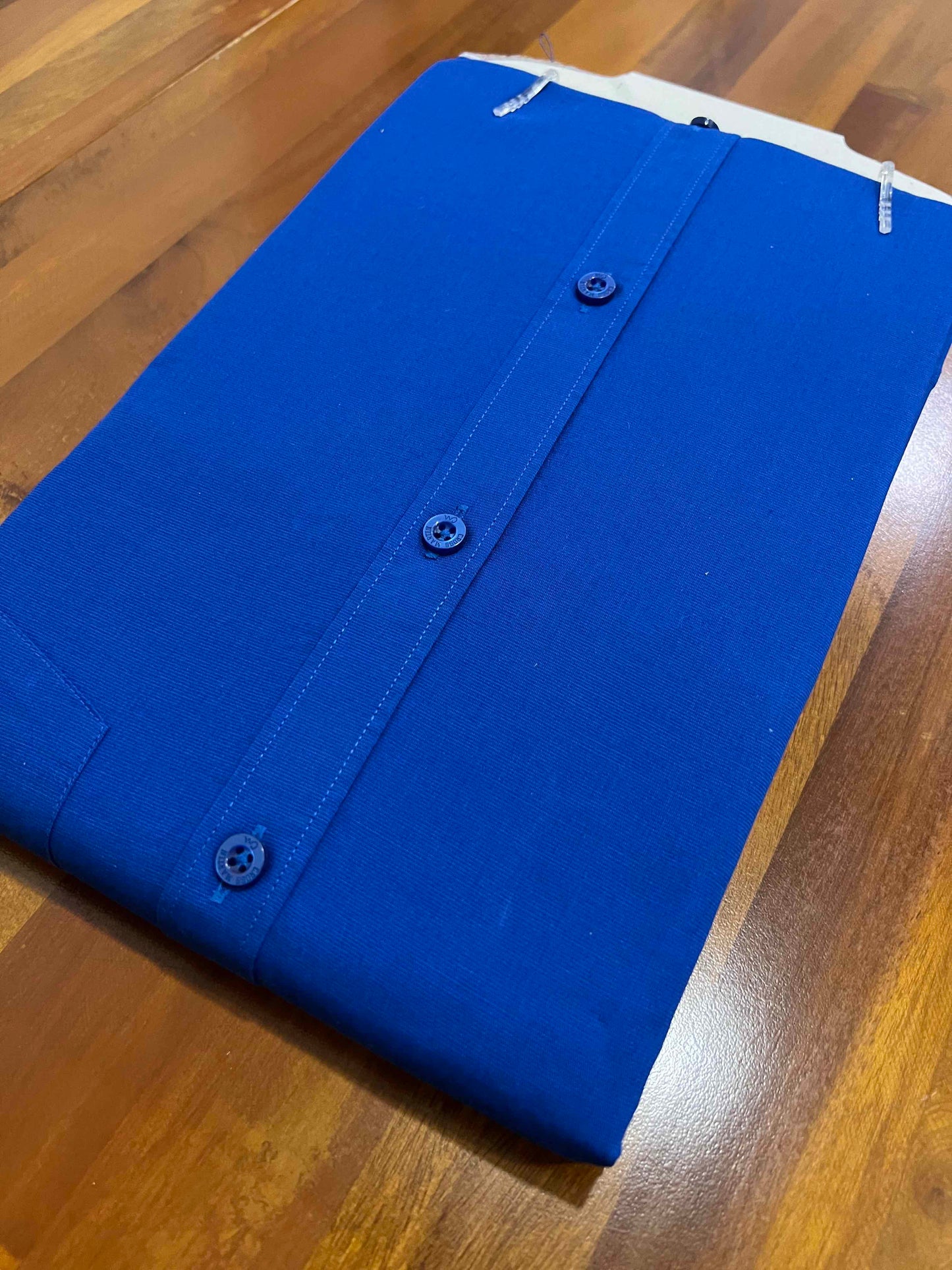 Pure Cotton Blue Solid Shirt (40 FS)