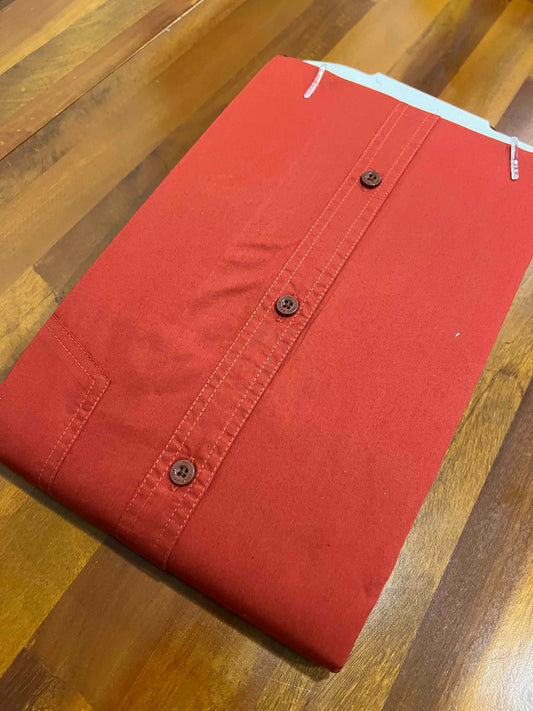 Pure Cotton Dark Red Solid Shirt (42 FS)