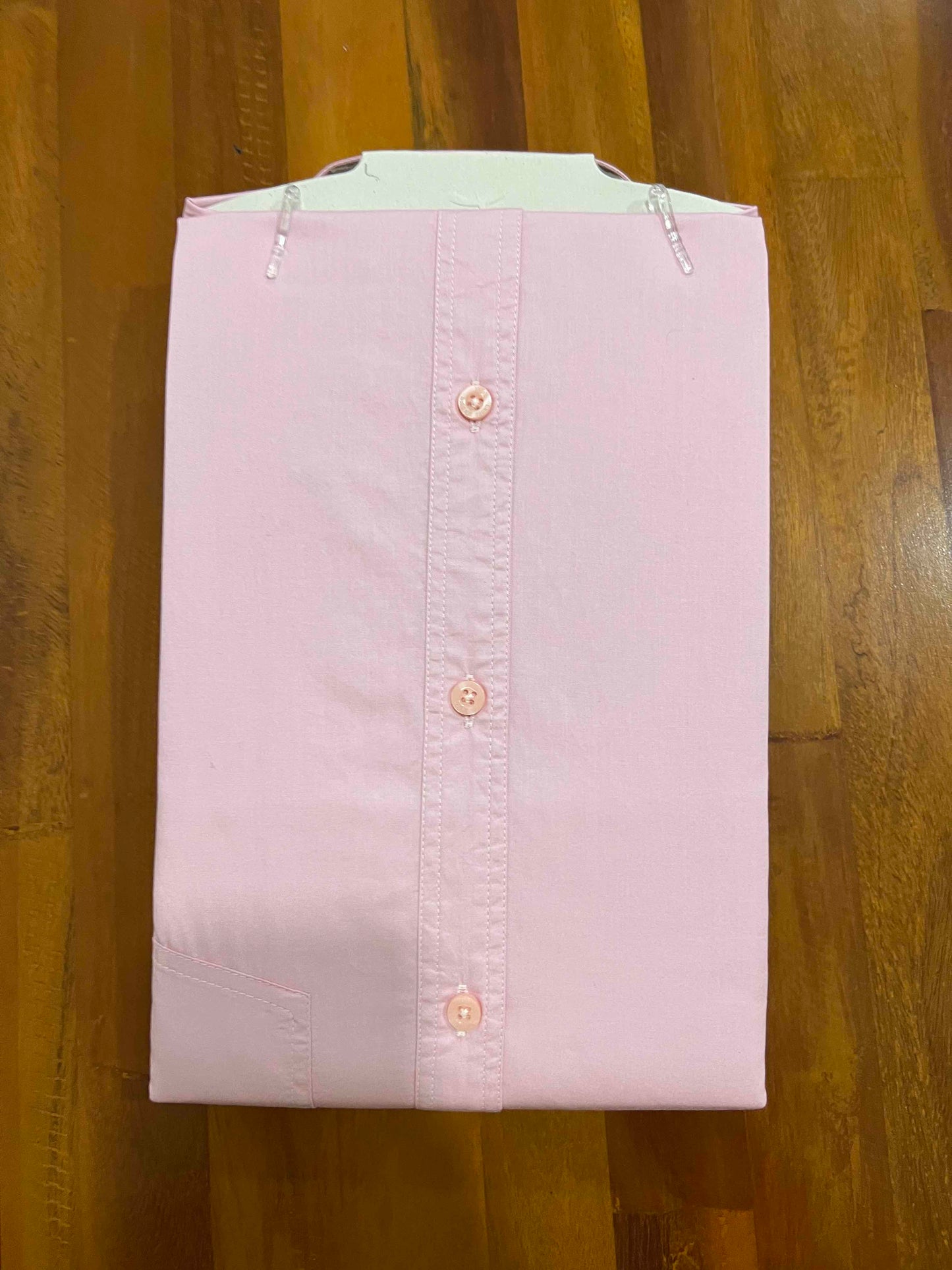 Pure Cotton Light Pink Solid Shirt (42 FS)