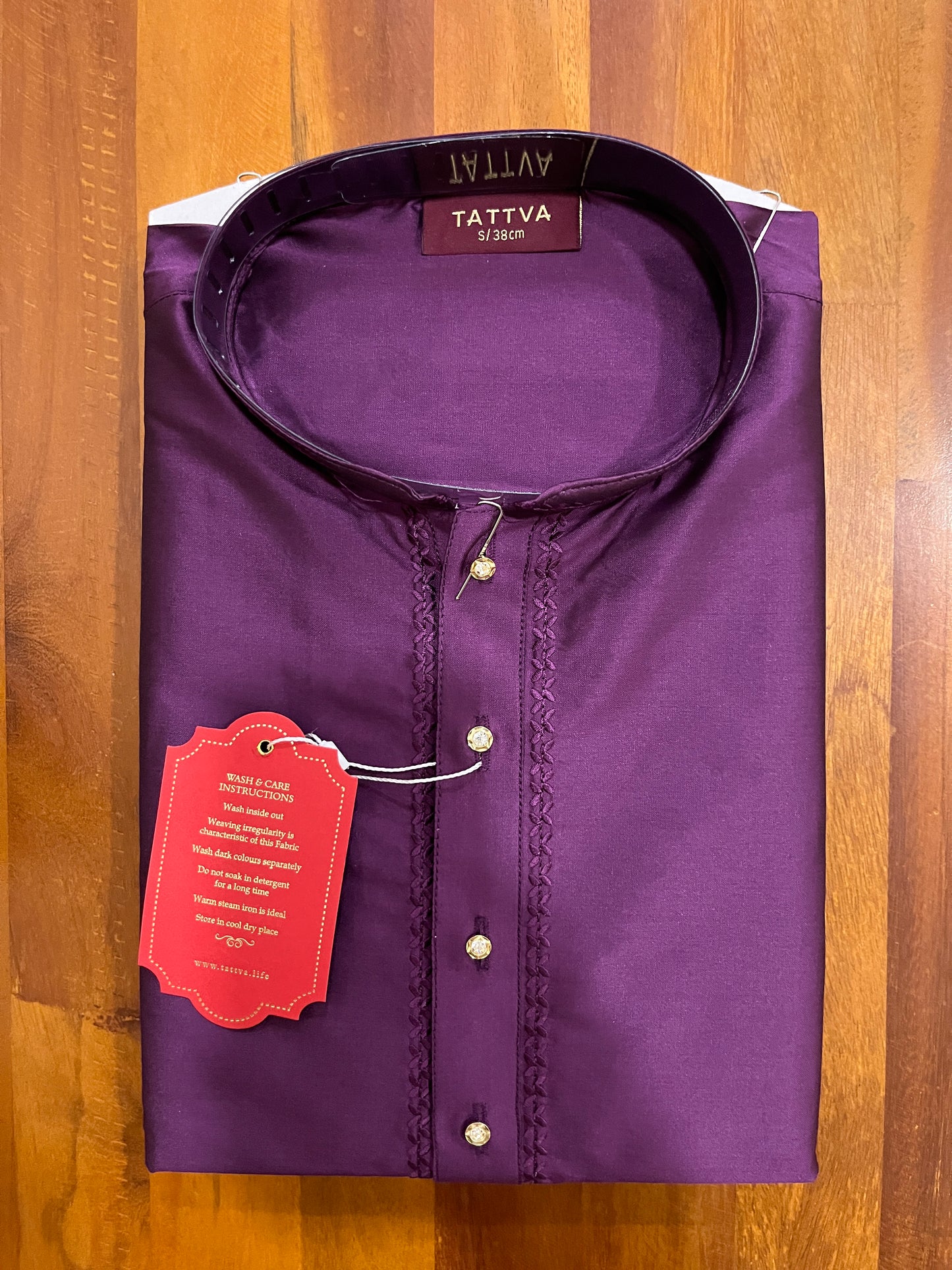 Southloom Semi Silk Short Kurta for Men in Violet Colour