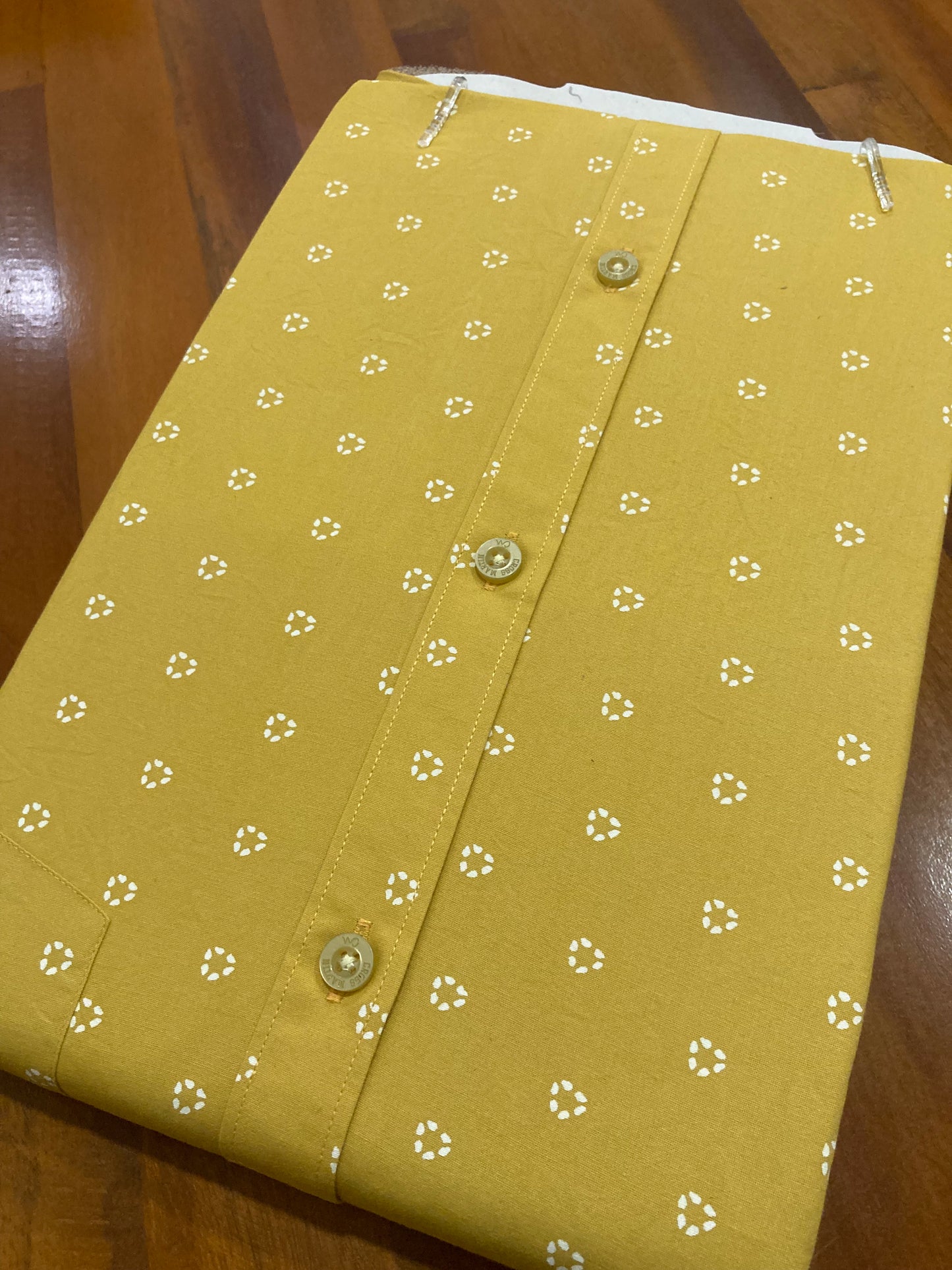 Pure Cotton Yellow Printed Shirt (44 FS)