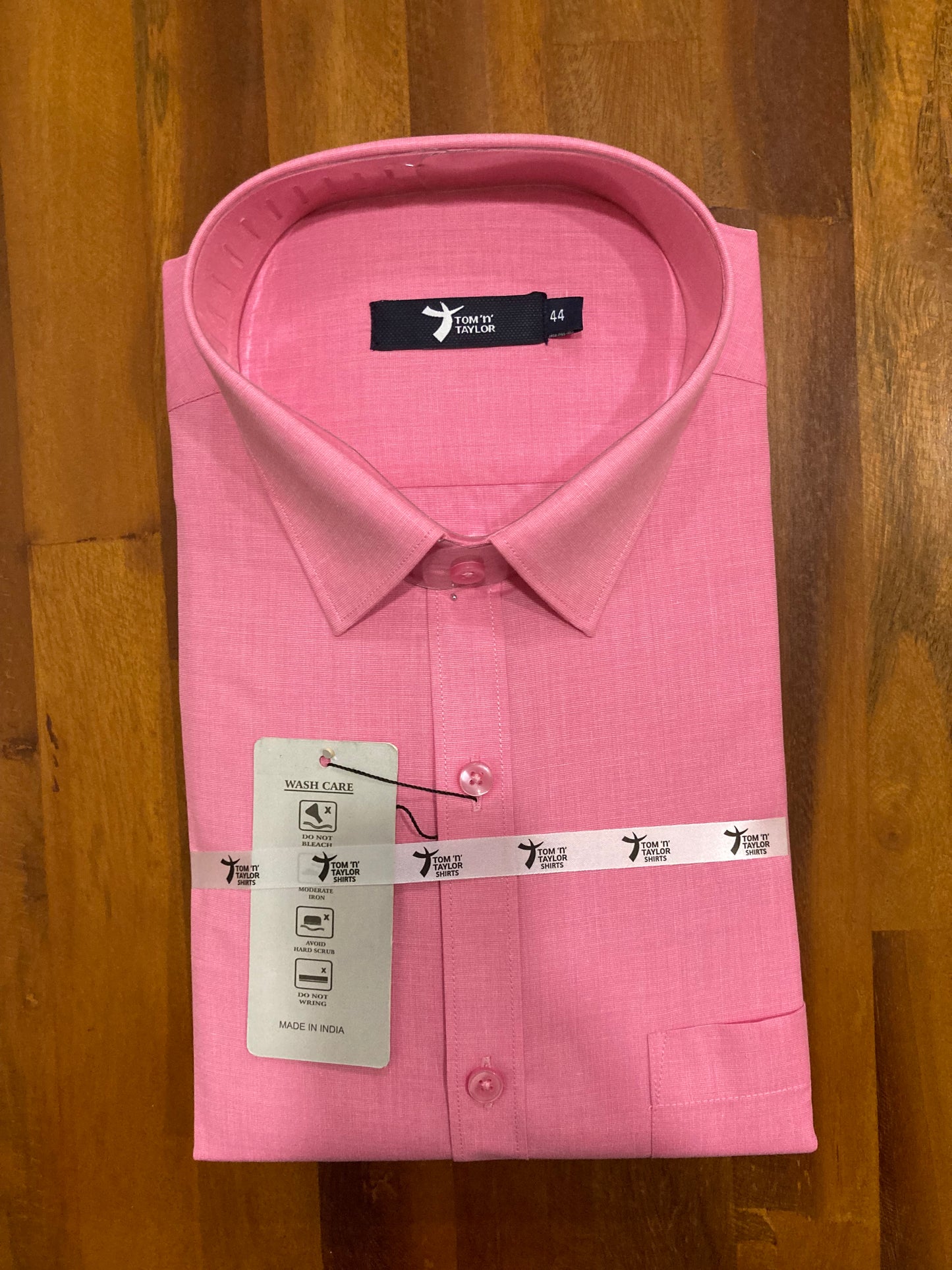 Pure Cotton Pink Solid Shirt (44 FS)