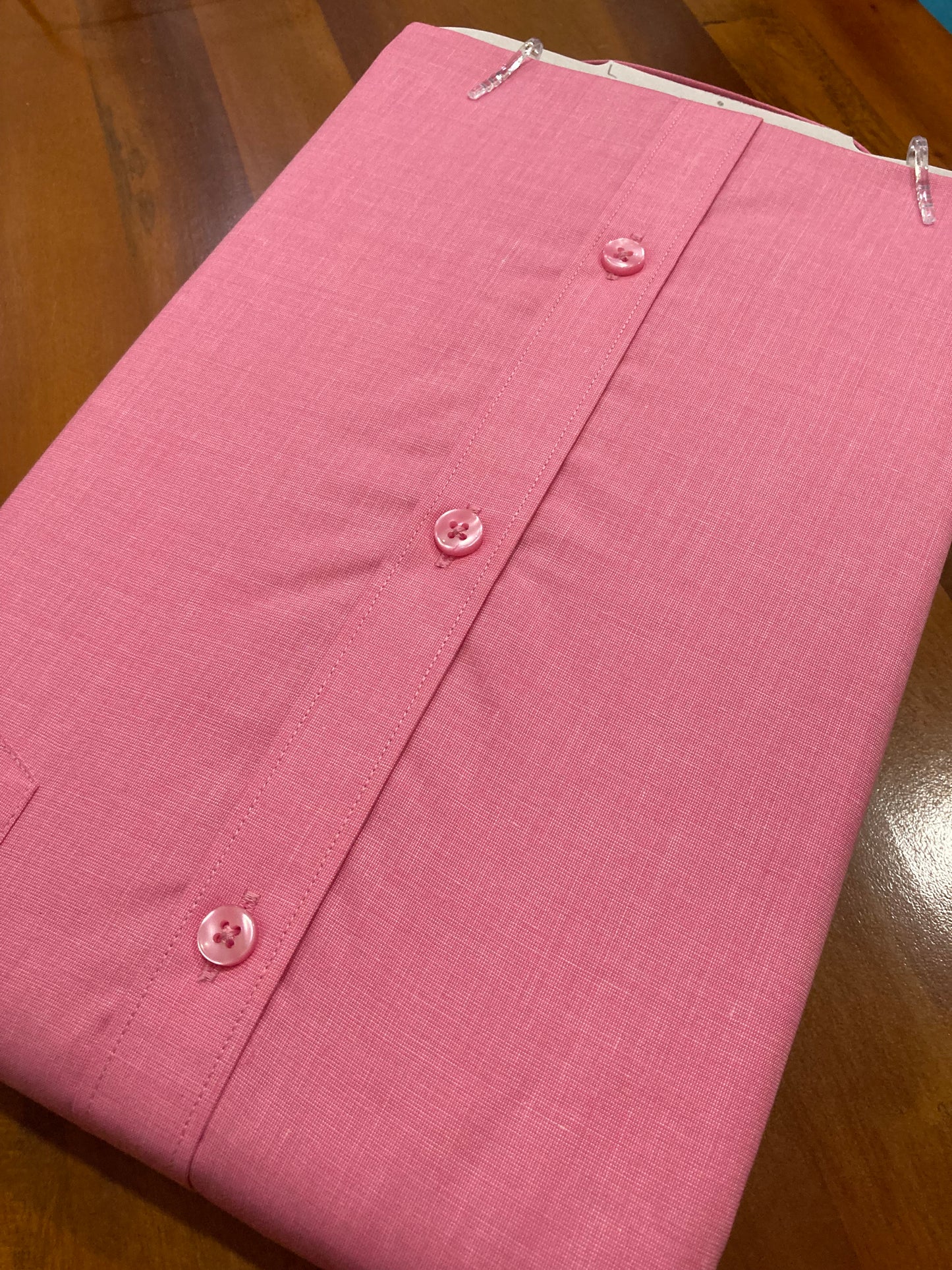 Pure Cotton Pink Solid Shirt (44 FS)