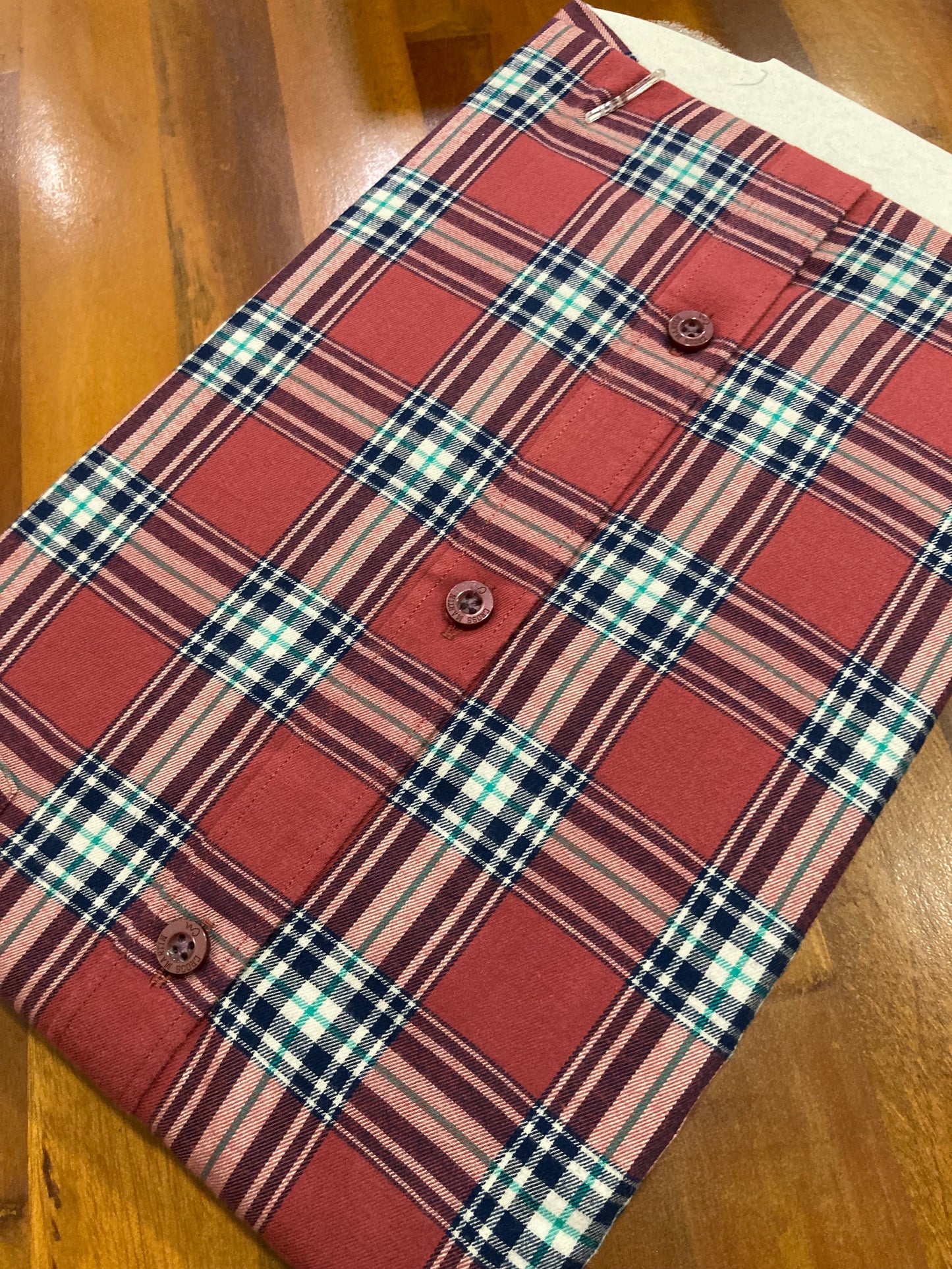 Pure Cotton Red Checkered Shirt (44 FS)