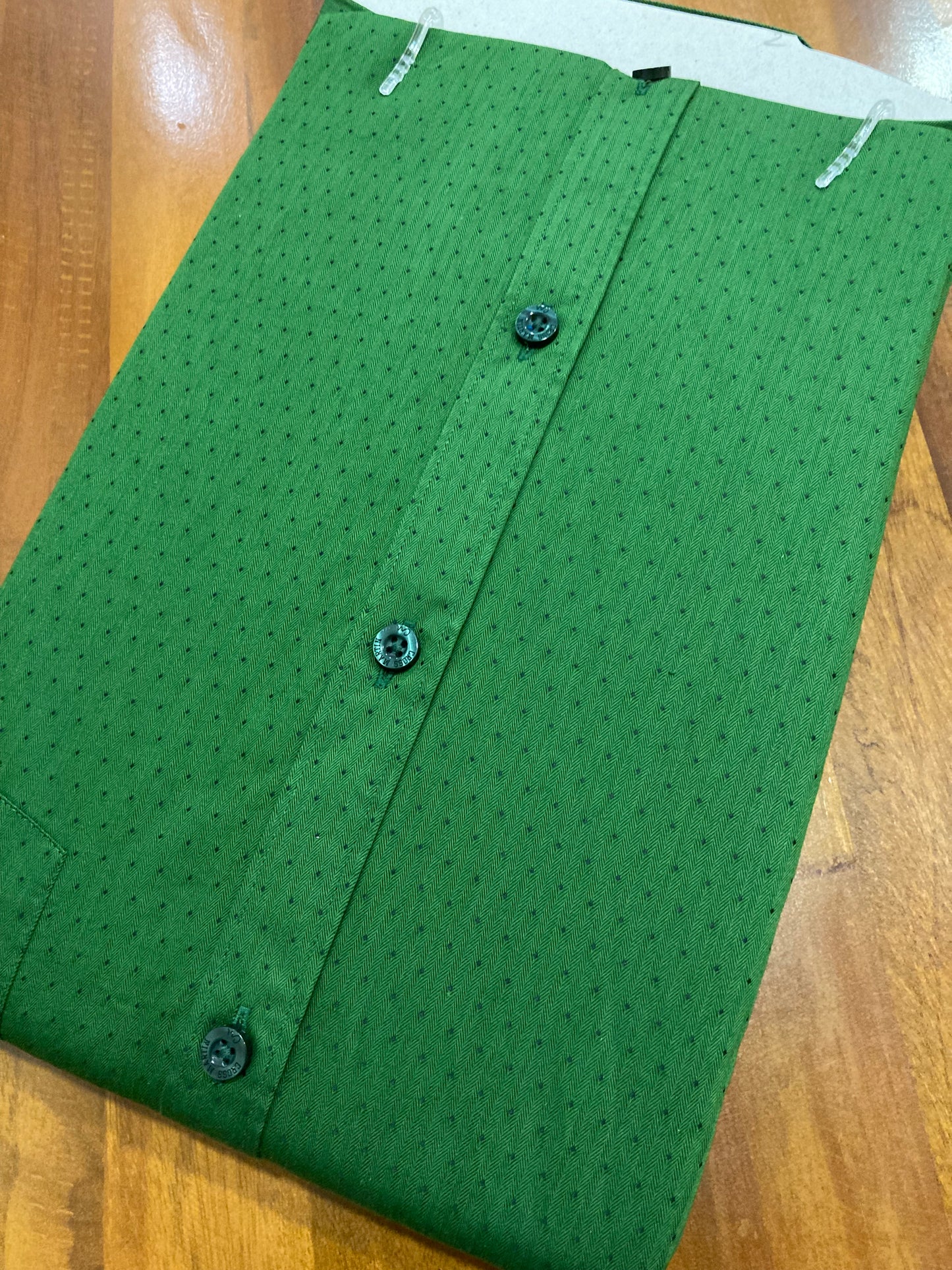 Pure Cotton Green Printed Shirt (42 FS)