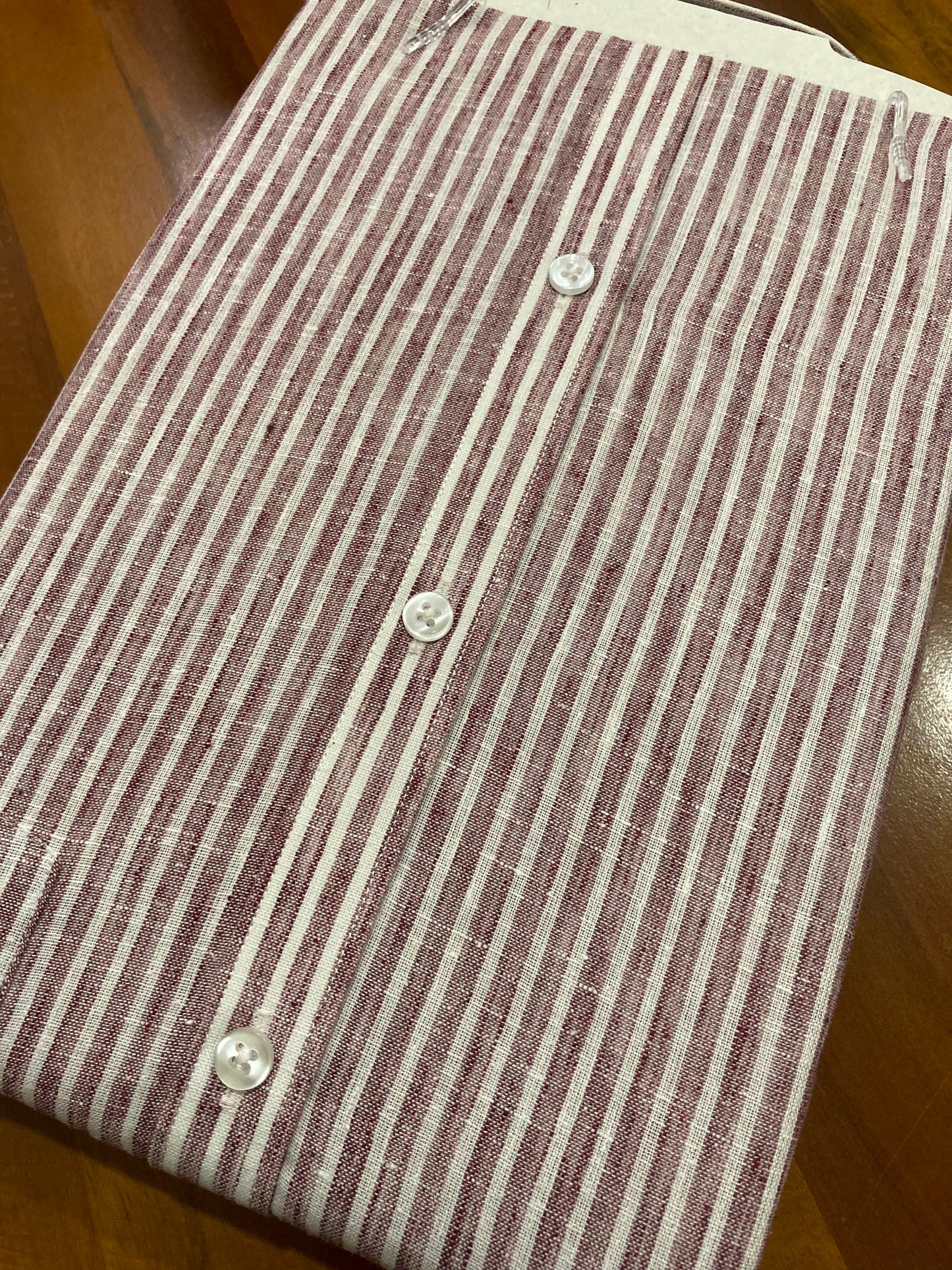 Pure Cotton Red & White Striped Shirt (42 FS)