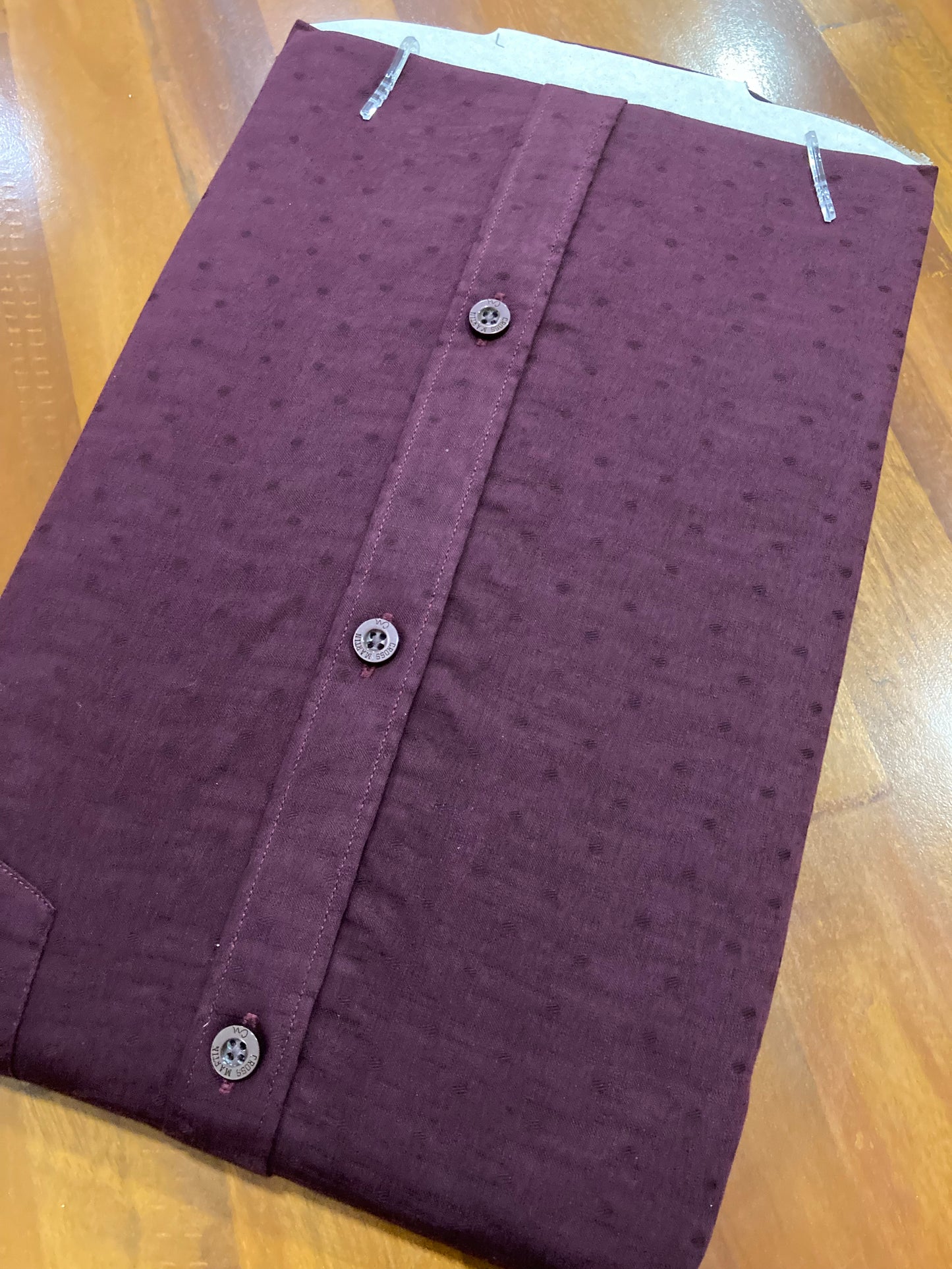 Pure Cotton Dark Purple With Sewing Patterns Shirt (42 FS)