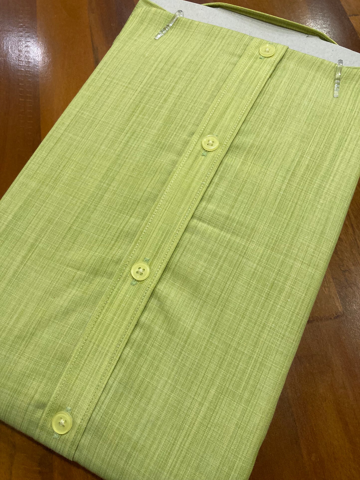 Pure Cotton Light Green Shaded Shirt (42 HS)