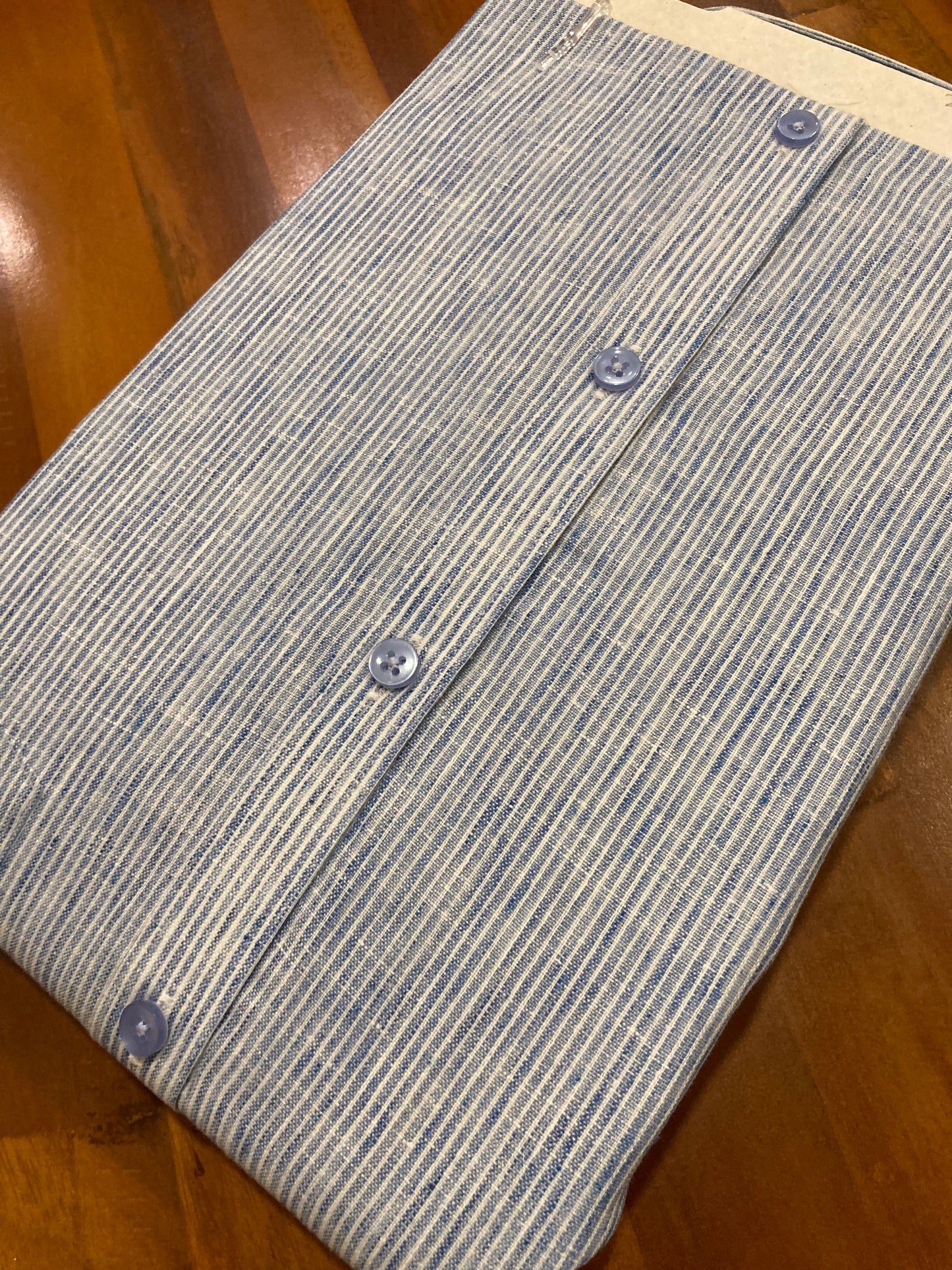 Pure Cotton White & Blue Stripes Shirt (42 FS)