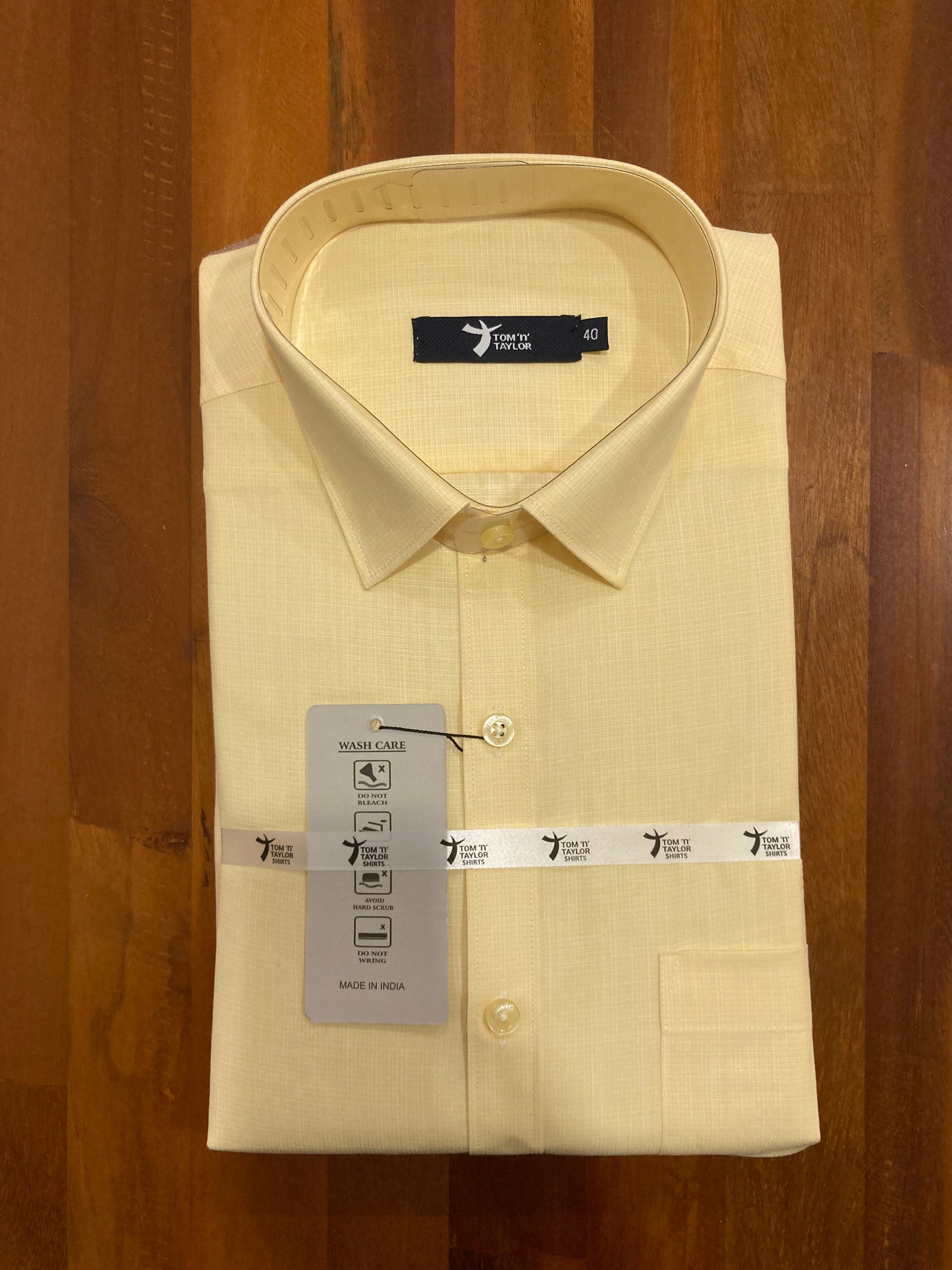 Pure Cotton Yelow Solid Shirt (40 FS)