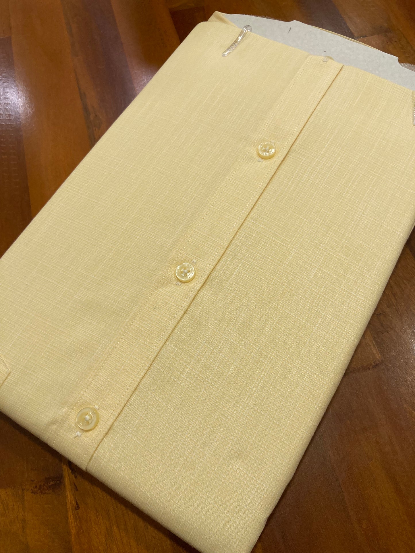 Pure Cotton Yelow Solid Shirt (40 FS)