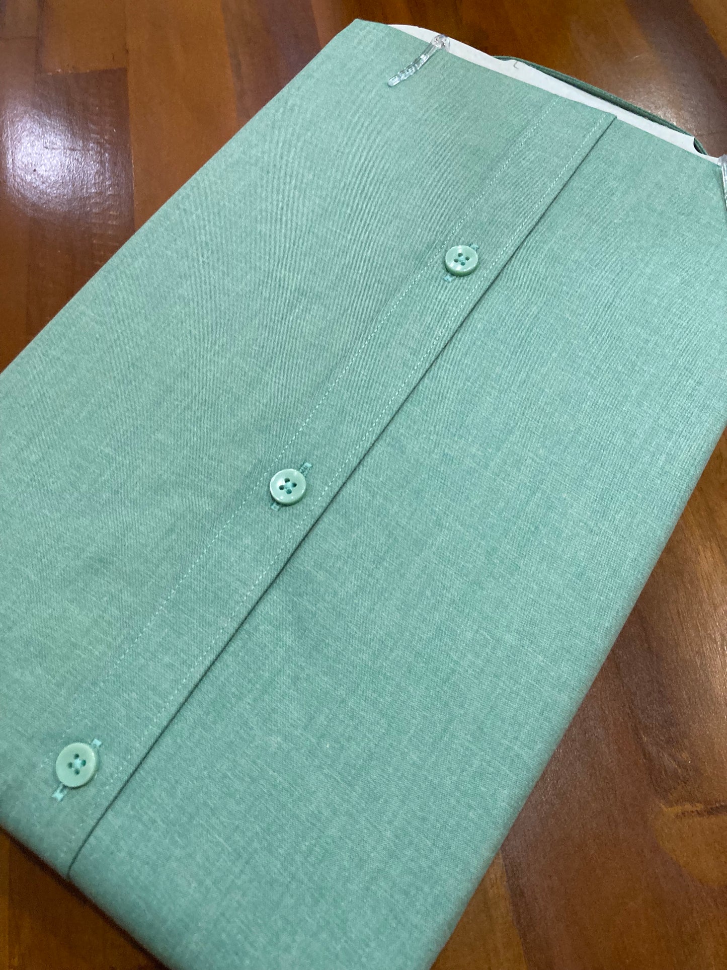 Pure Cotton Pastel Green Solid Shirt (40 FS)