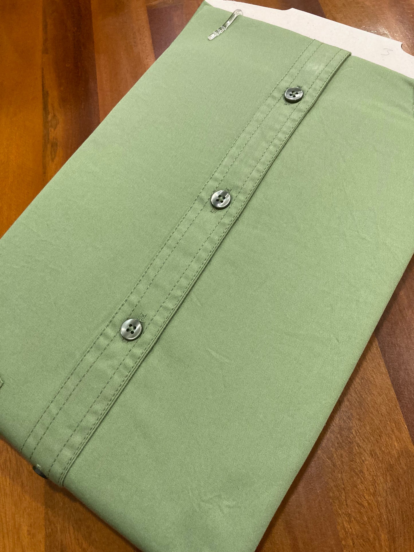 Pure Cotton Olive Green Solid Shirt (38 HS)