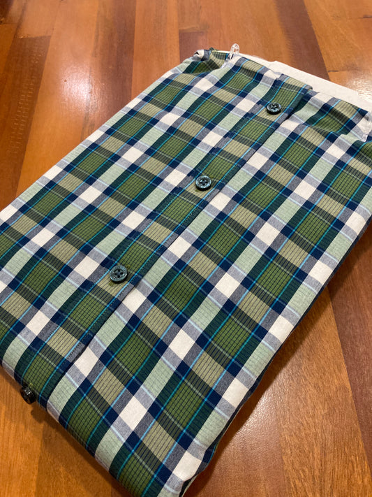 Pure Cotton Green Checkered Shirt (38 FS)