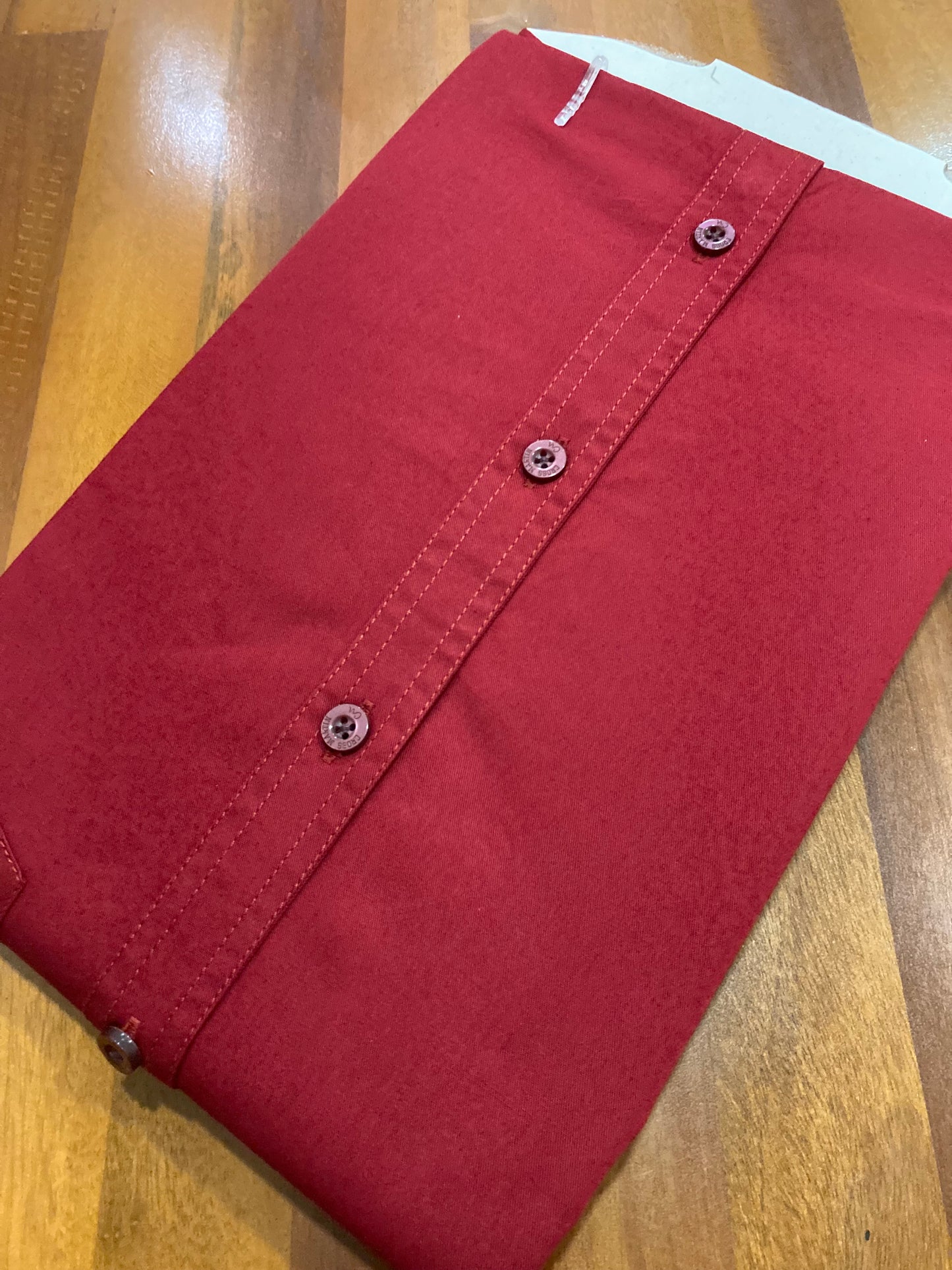 Pure Cotton Red Solid Shirt (38 FS)