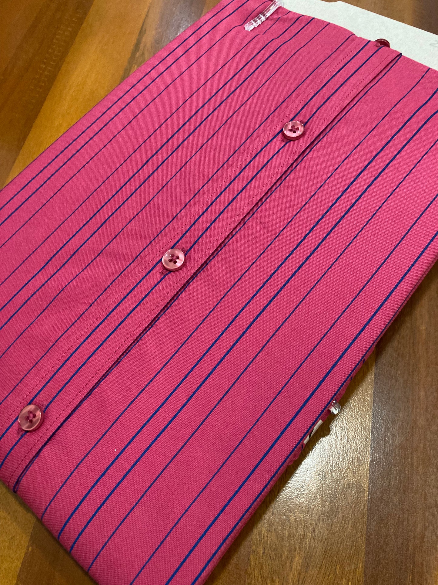 Pure Cotton Blue Lines on Red Shirt (44 HS)