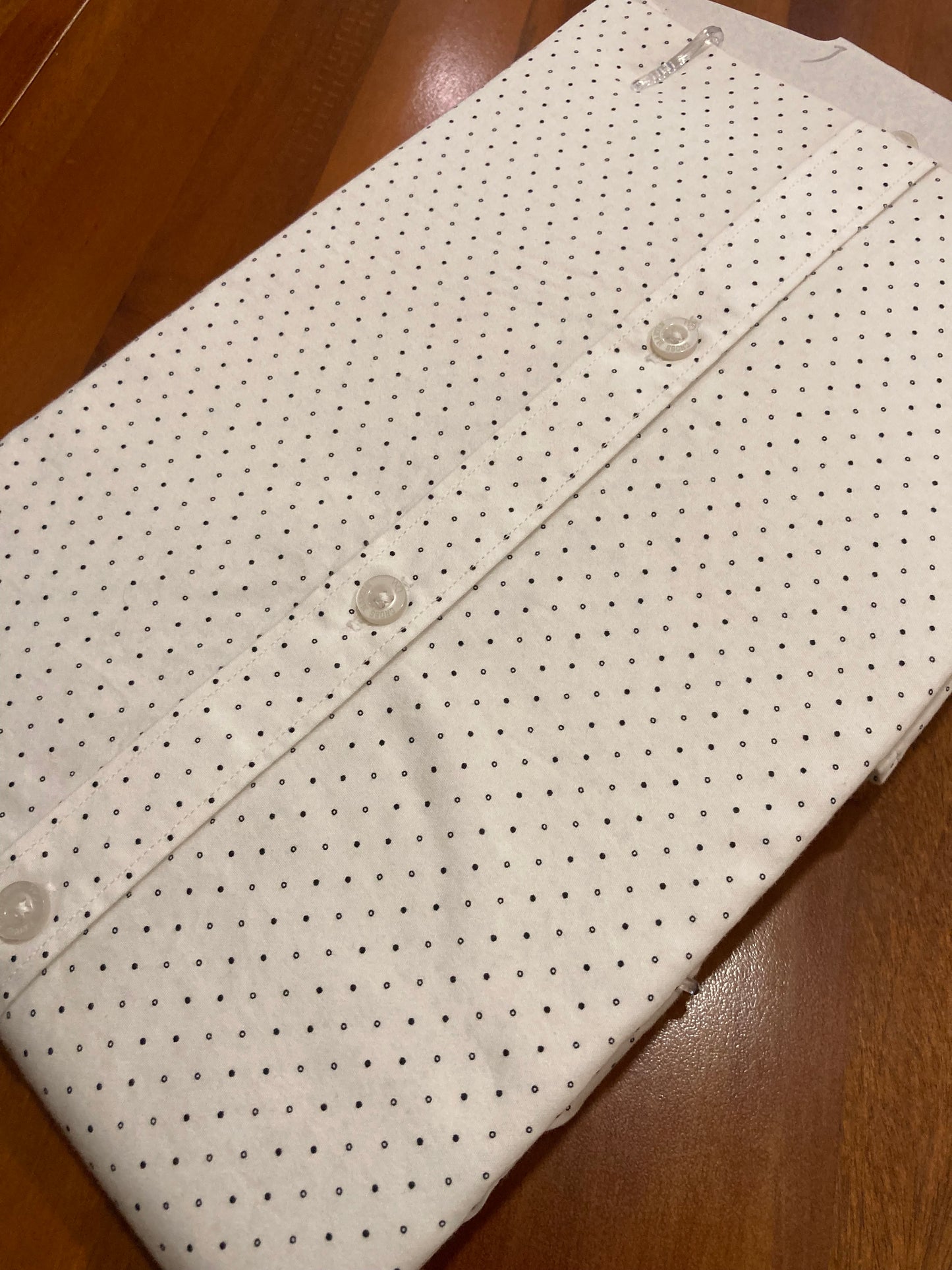 Pure Cotton Pure White Dotted Shirt (44 HS)