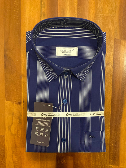 Pure Cotton Blue Lines Shirt (44 FS)