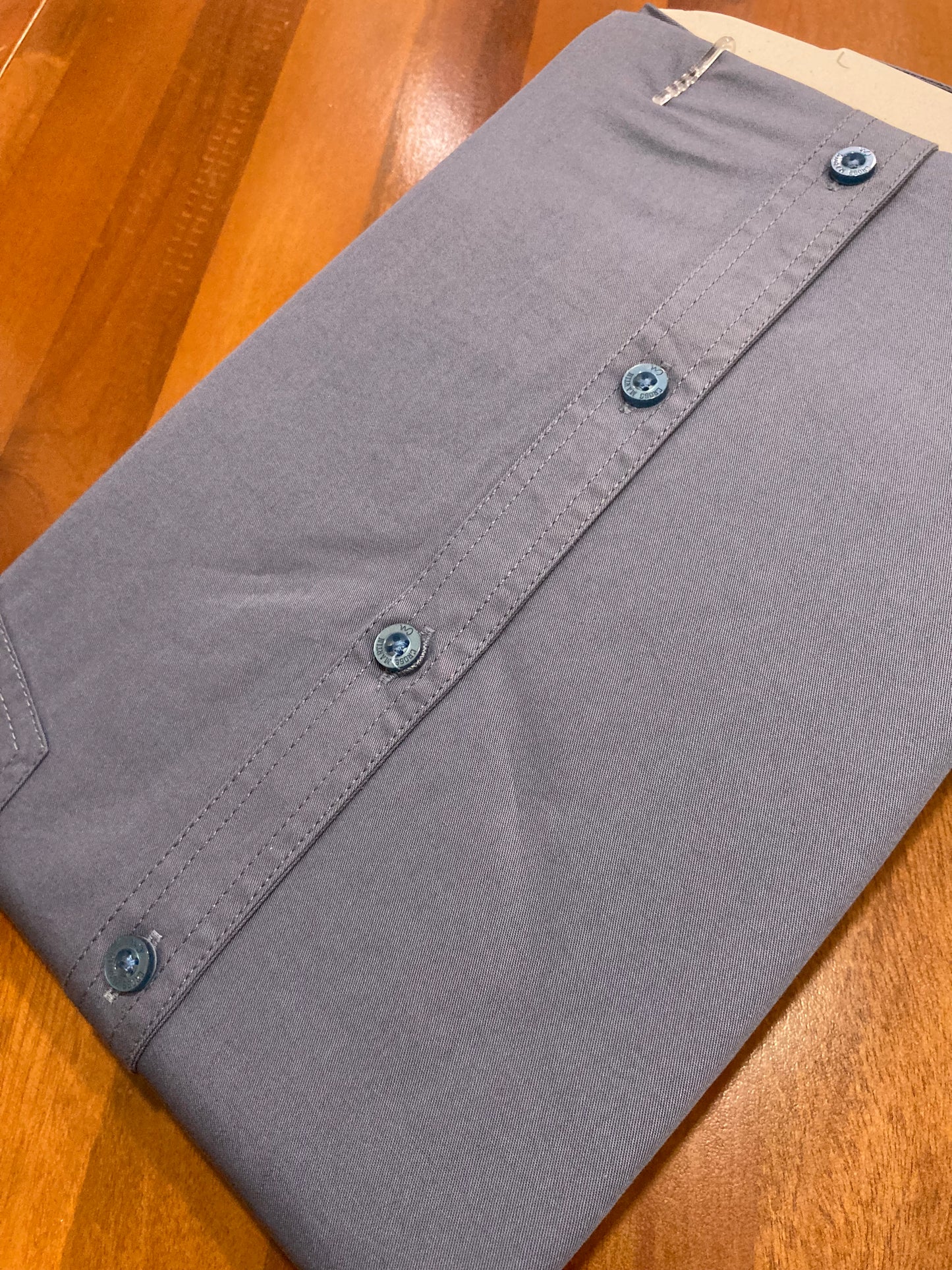 Pure Cotton Grey Solid Shirt (42 FS)