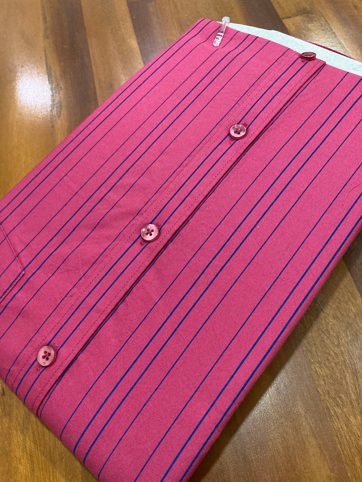 Pure Cotton Blue Lines on Red Shirt (42 FS)