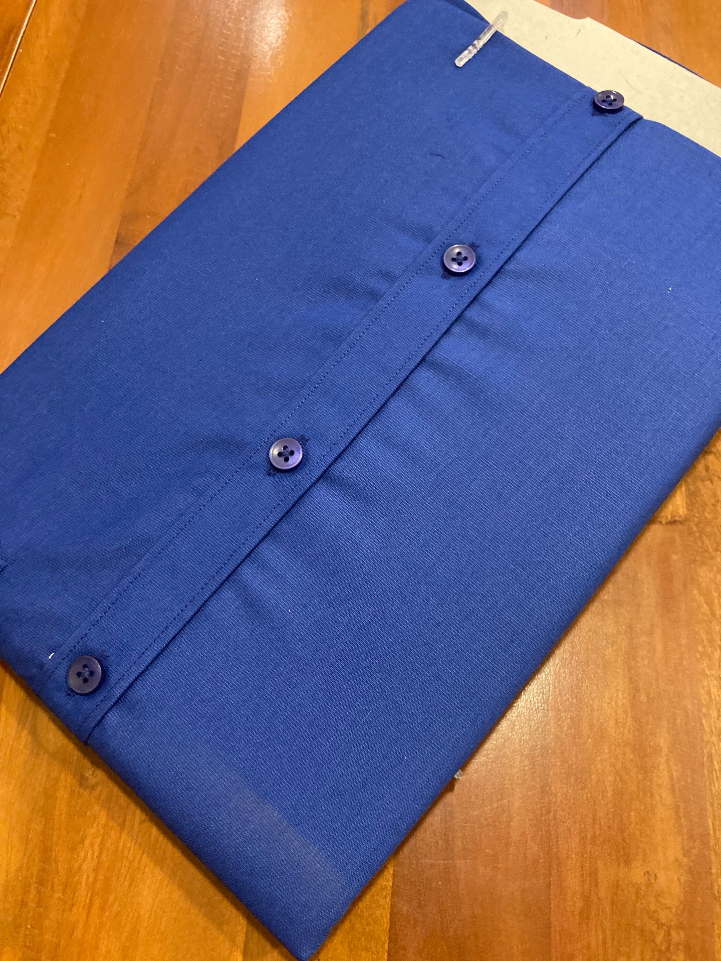 Pure Cotton Blue Solid Shirt (40 HS)