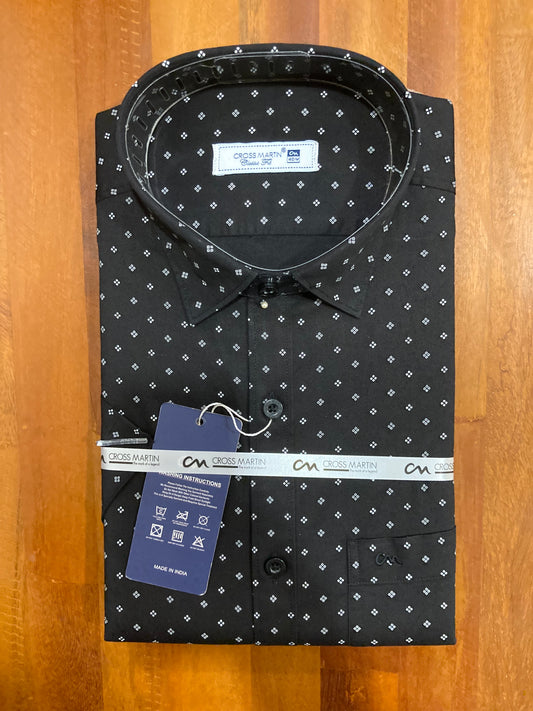 Pure Cotton White Dots in Black Shirt (40 HS)
