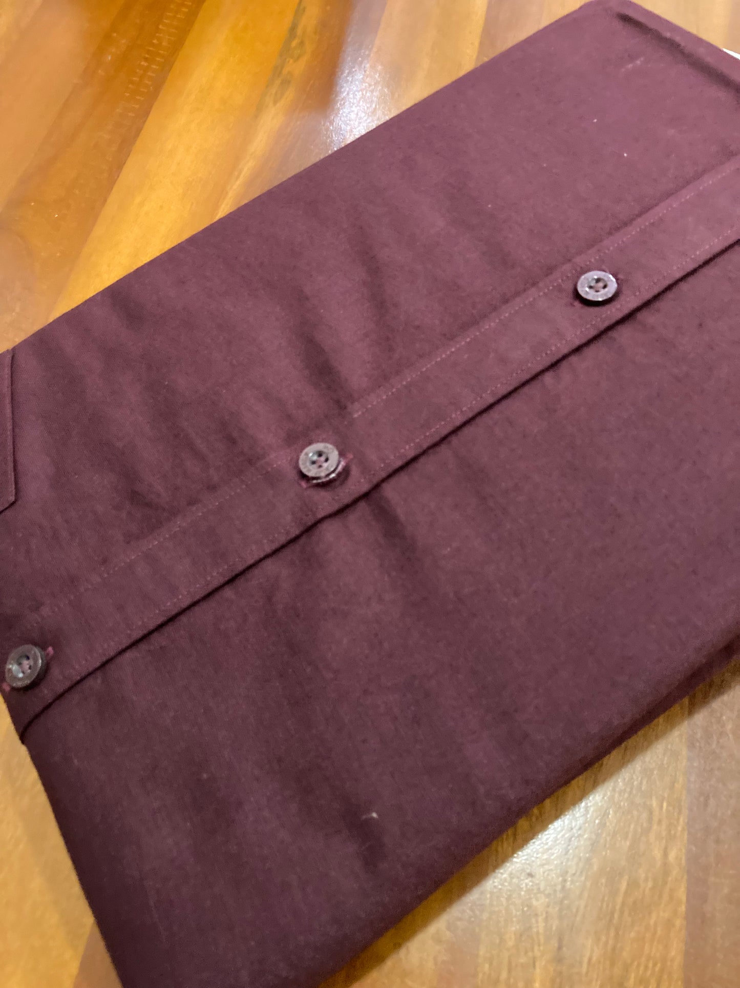 Pure Cotton Purple Solid Shirt (40 HS)