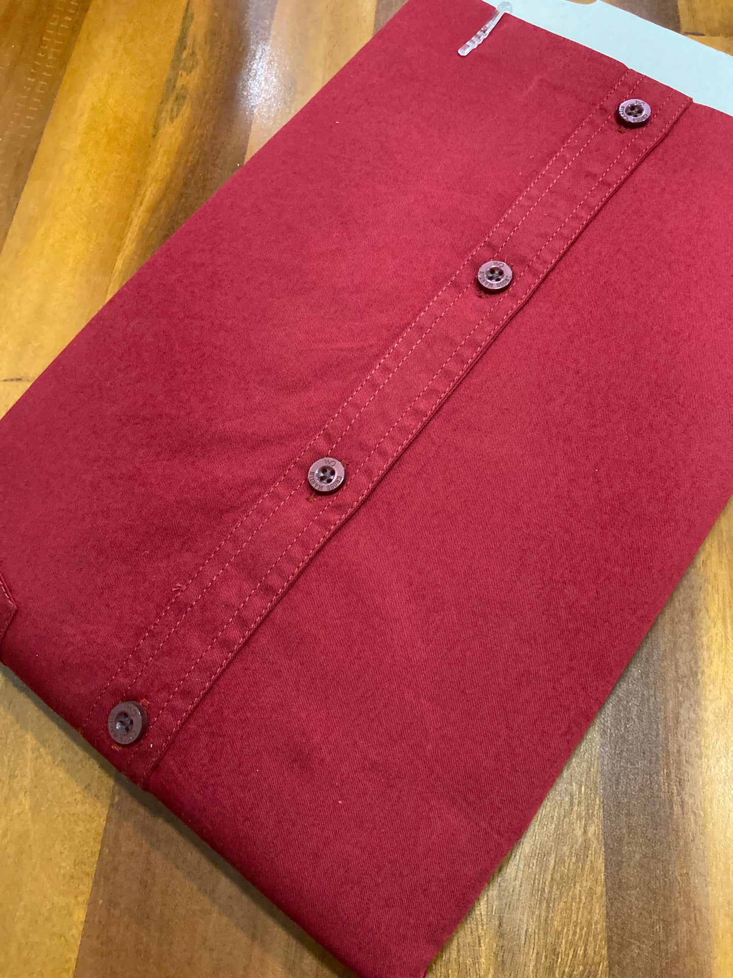 Pure Cotton Red Solid Shirt (40 FS)