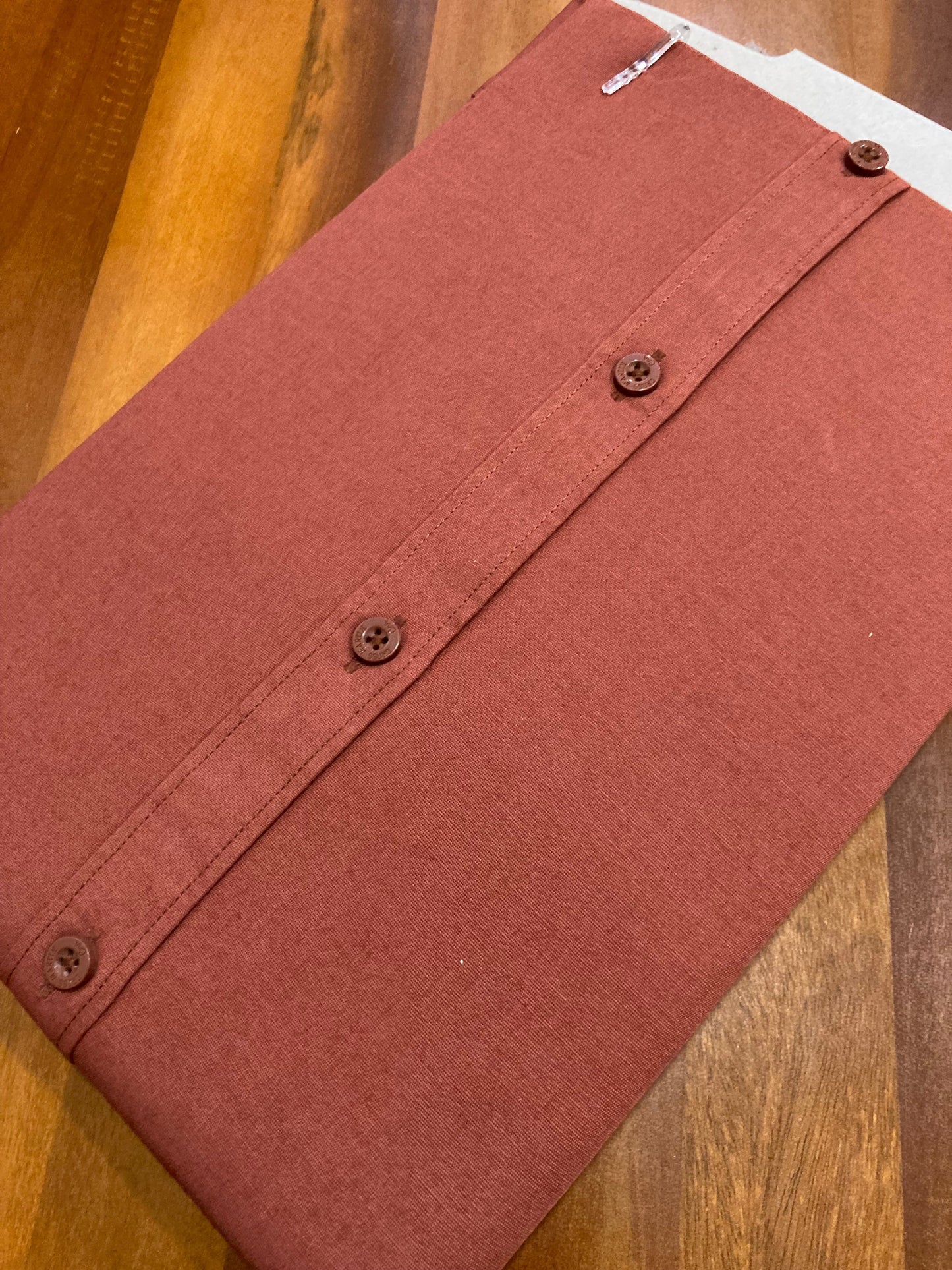 Pure Cotton Brick Red Solid Shirt (40 FS)