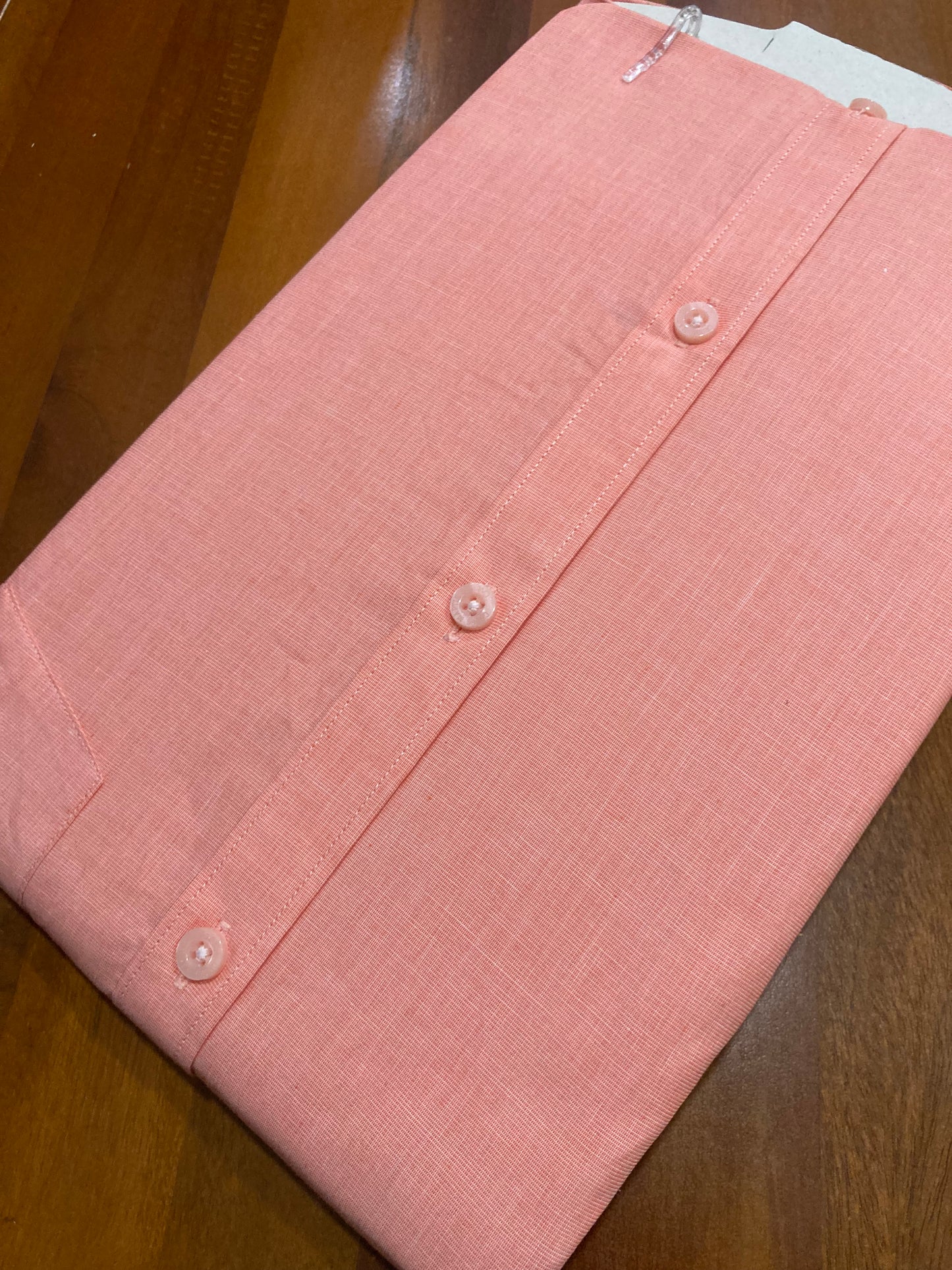 Pure Cotton Pink Solid Shirt (40 FS)