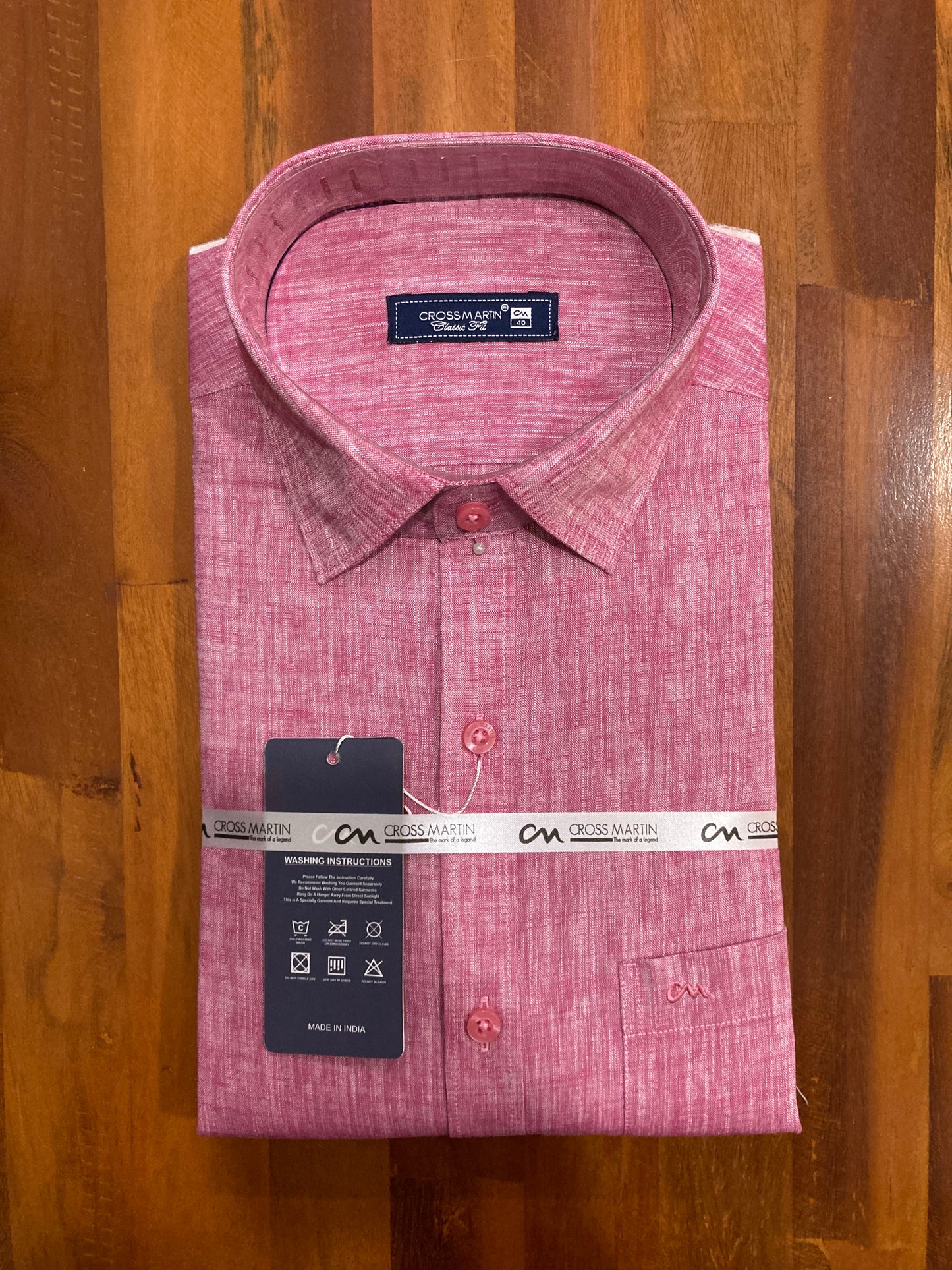 Pure Cotton Rose Shaded Shirt (40 FS)