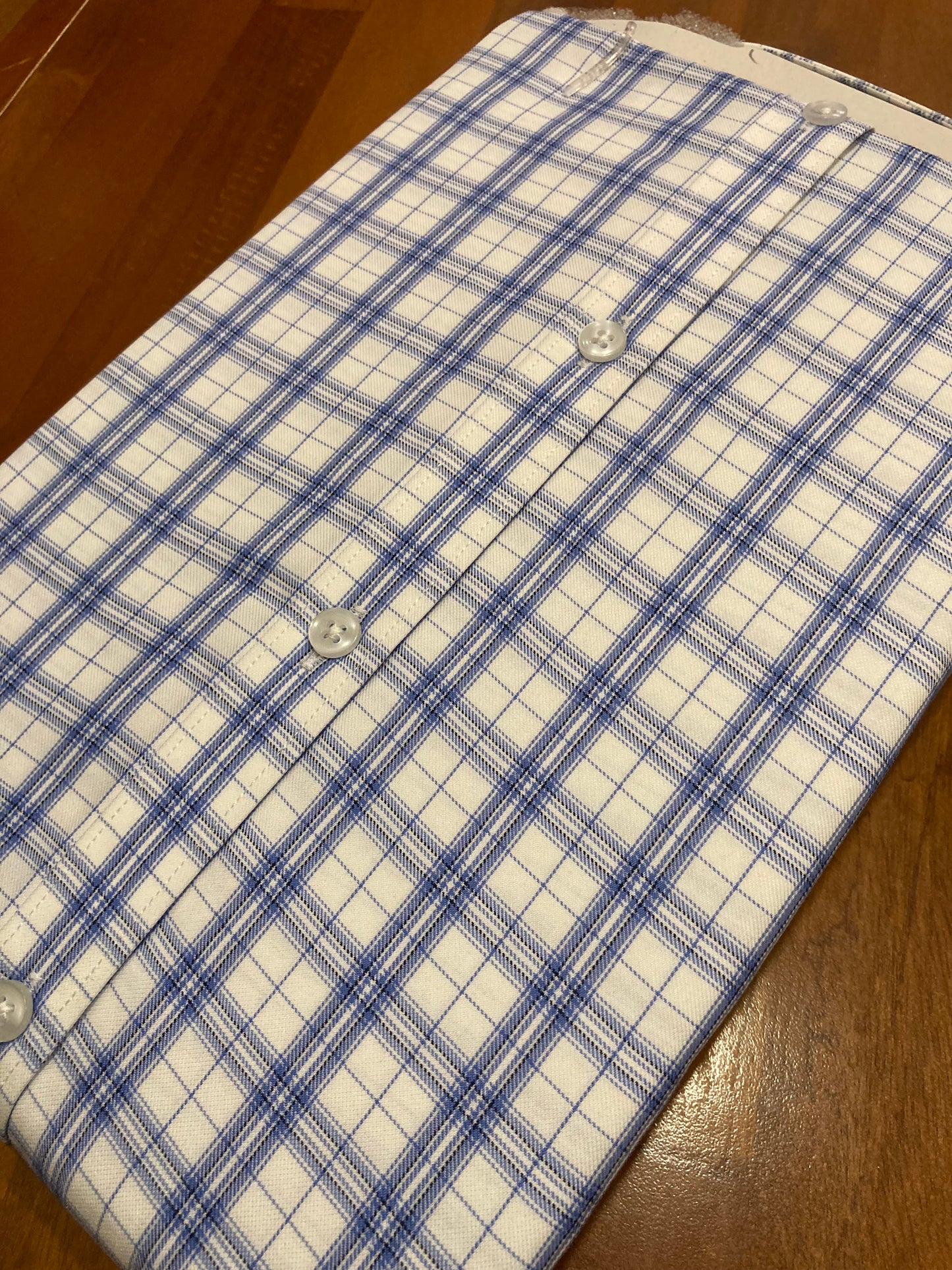 Pure Cotton Blue Checkered Shirt (40 FS)