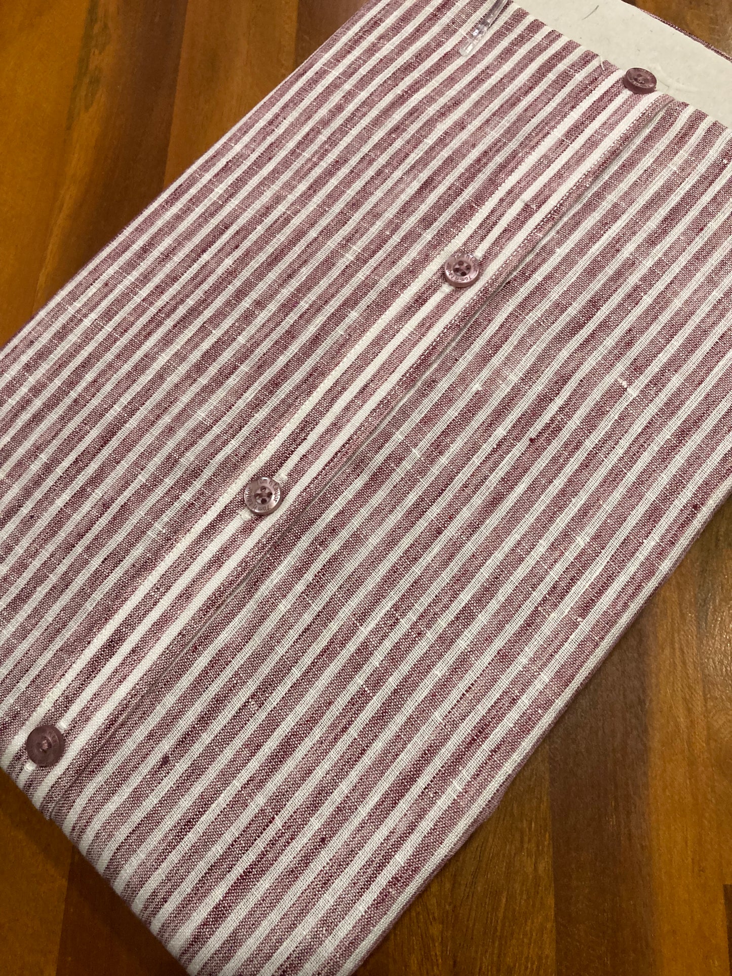 Pure Cotton Maroon Lines Shirt (40 FS)