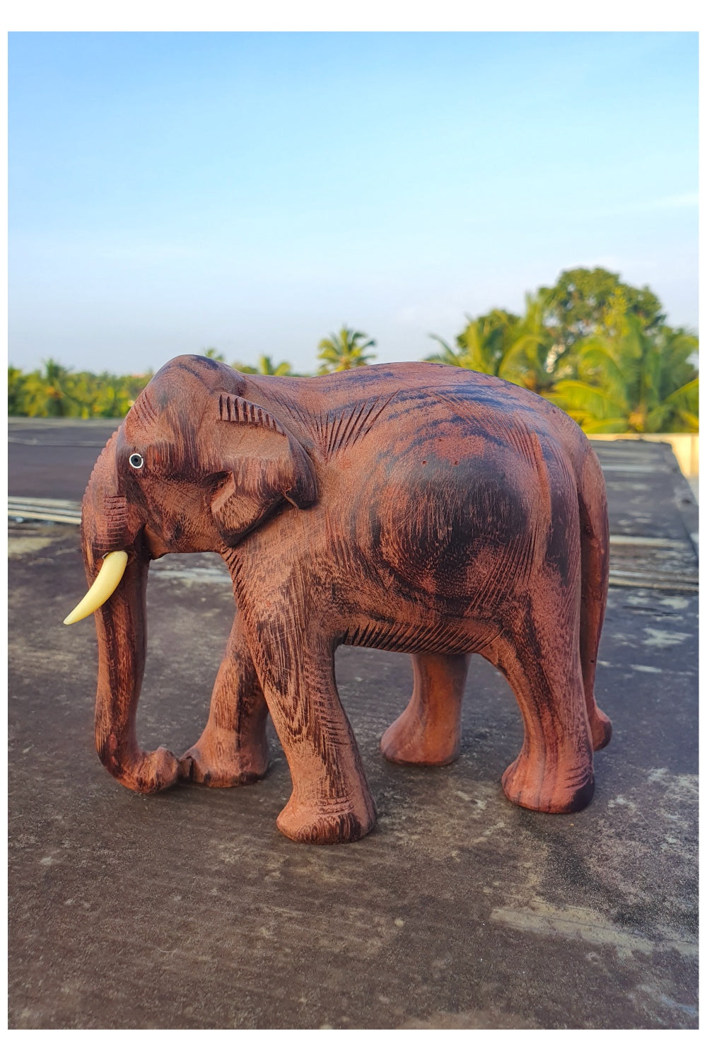 Southloom Handmade Elephant Handicraft (Raw Rose Wood Finish) 6 Inches