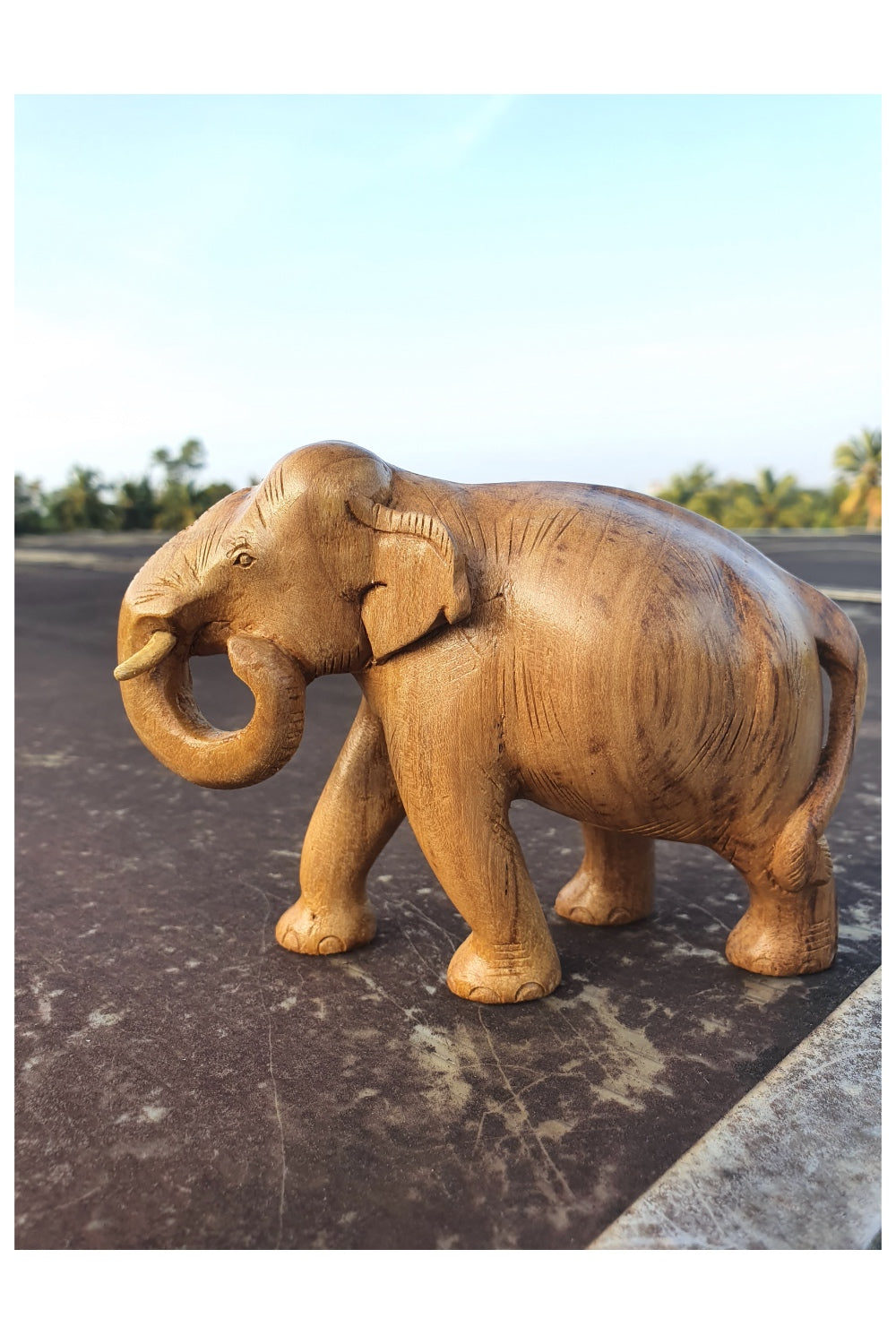 Southloom Handmade Elephant Handicraft (Carved from White Wood)